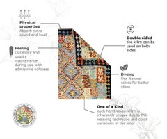 All Wool Colorful Kilim 5' 3" x 6' 6"