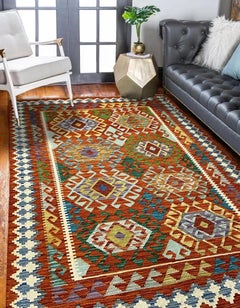 All Wool Colorful Kilim 5' x 6' 11"
