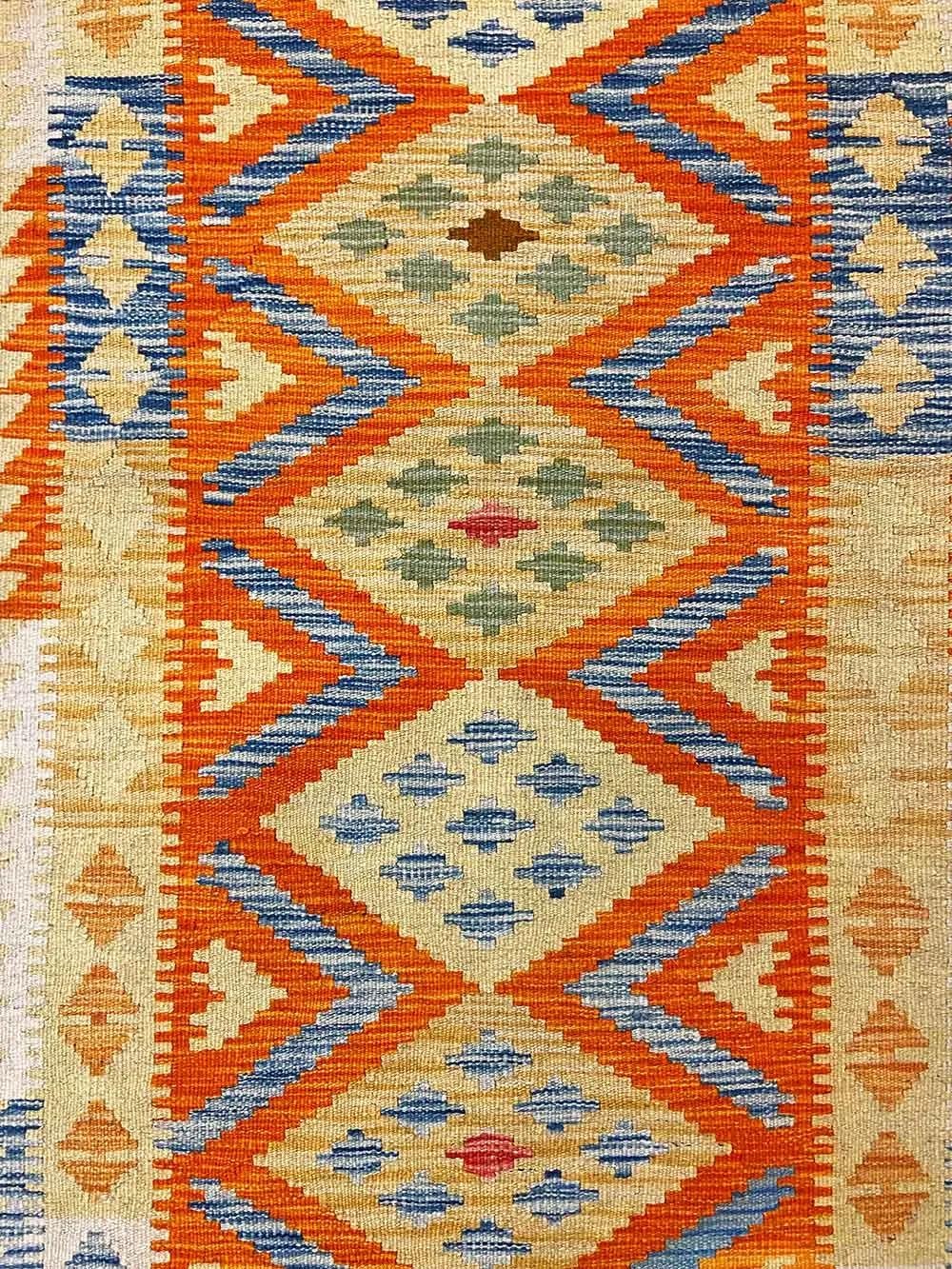 Afghan All Wool Colorful Kilim Runner 2′ 10″ x 9′ 6″ For Sale