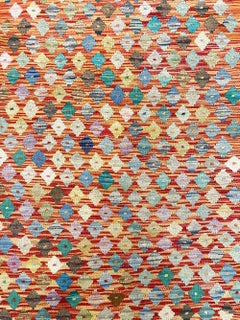 All Wool Colorful Kilim Runner 2′ 8″ x 12′ 9″