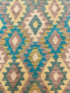 All Wool Colorful Kilim Runner 2' 9" x 16' 3"