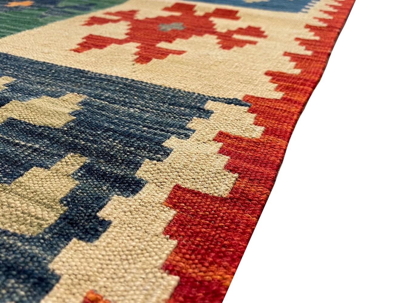 Hand-Woven All Wool Colorful Kilim Runner For Sale