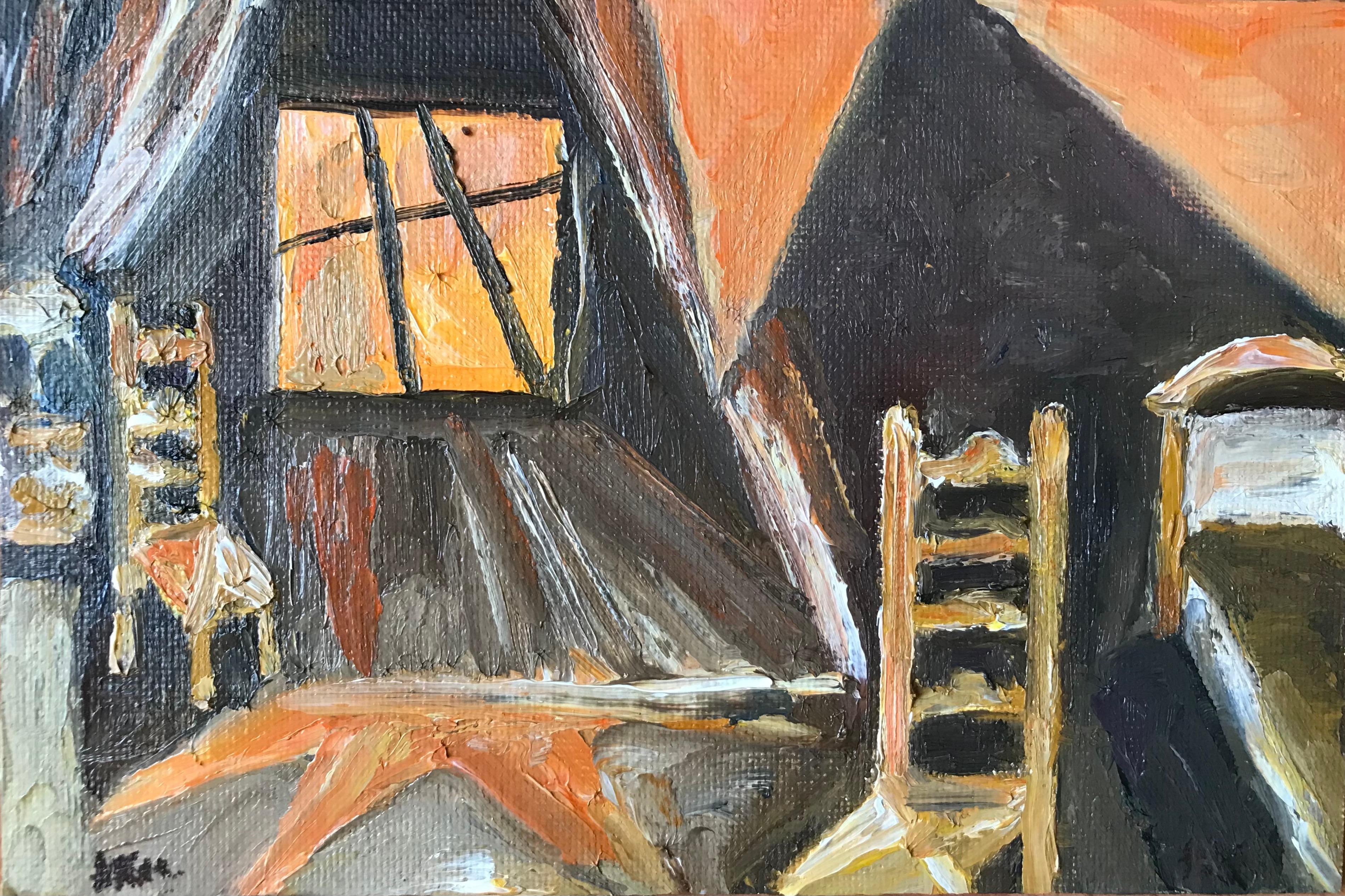 Oil on primed fiberboard, PVA gesso

Alla Kechedzhan is a Russian writer, artist, photographer born in 1971 who lives and works in Moscow, Russia. She is also the author of educational projects books, she wrote "Mathematics for hopeless