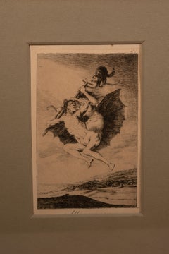 “Allá va eso”, Los Caprichos. Framed engraving. Original by GOYA Y LUCIENTES
