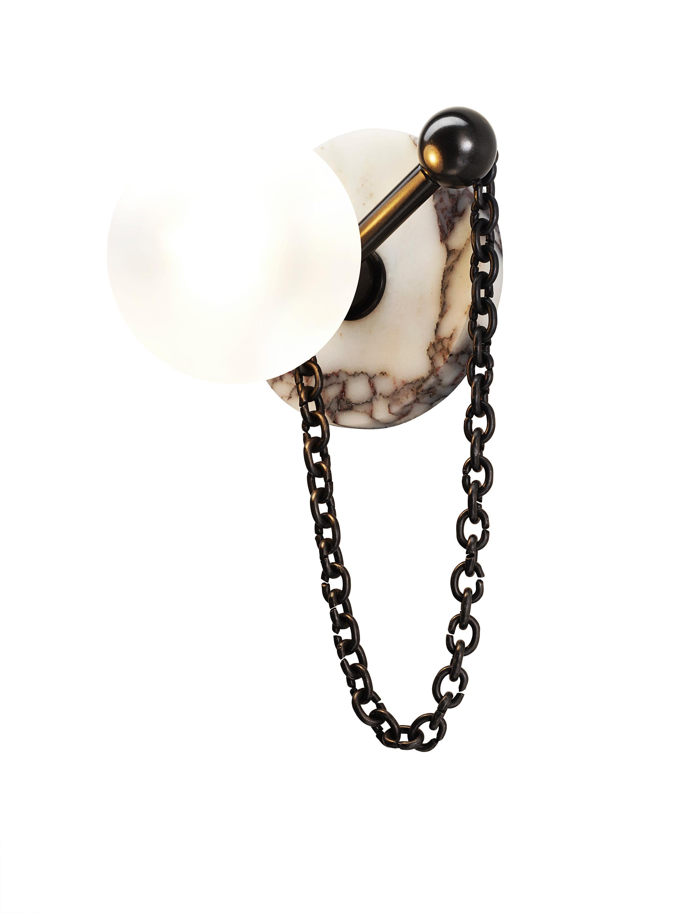 American ALLA Wall Sconce Calacatta Marble & Glass, Emily Del Bello x Blueprint Lighting For Sale