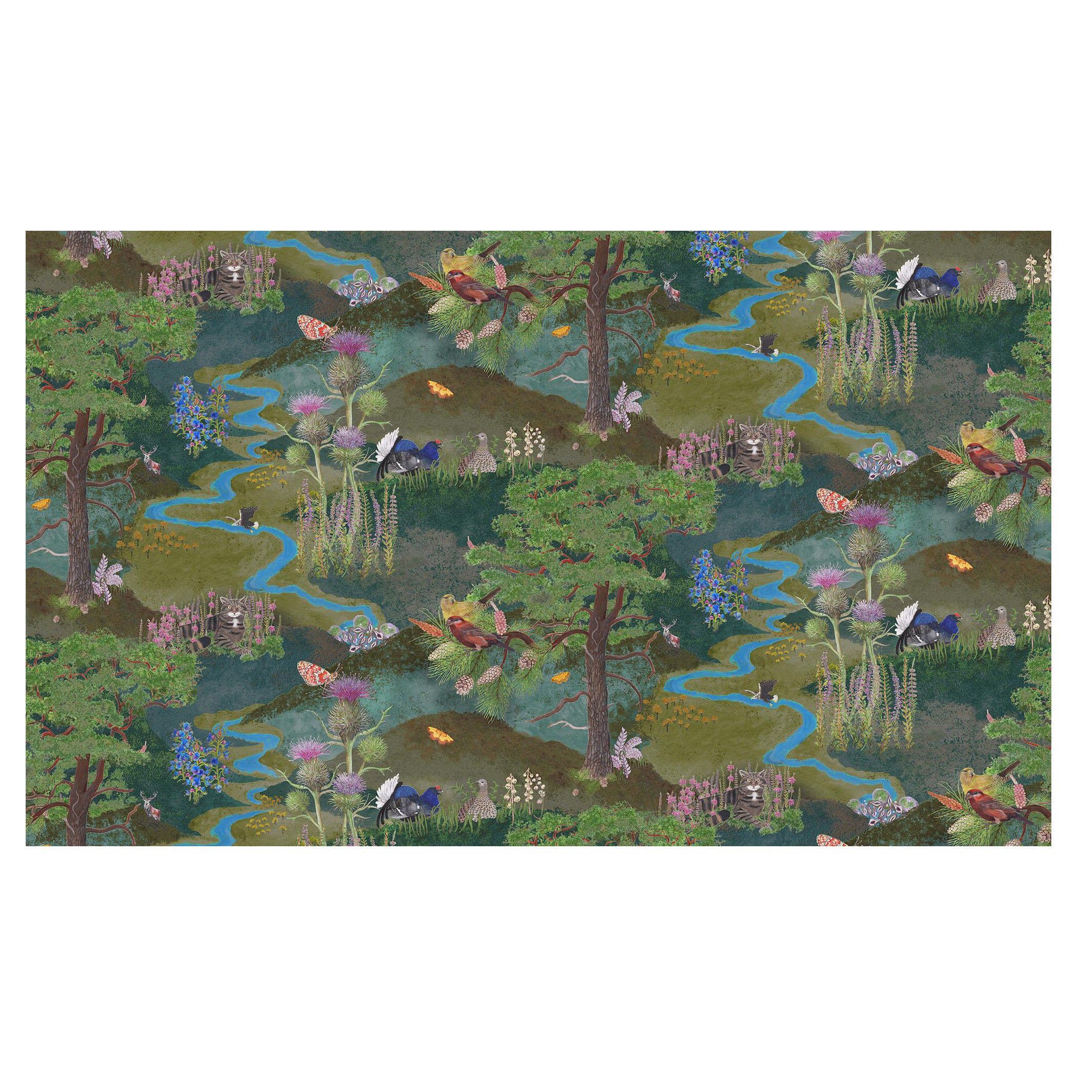 Papier peint Alladale Papier peint en tweed foncé en vente