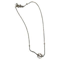 Allah God Lord Finger Ring Chain Diamond Symbol 18K White Gold Necklace Pendant