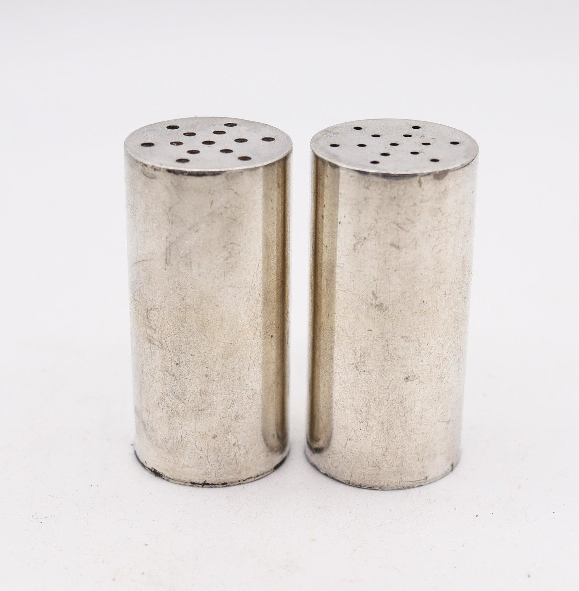Americano ALLAN Adler 1950 Shakers modernisti per sale e pepe in argento 925 in vendita