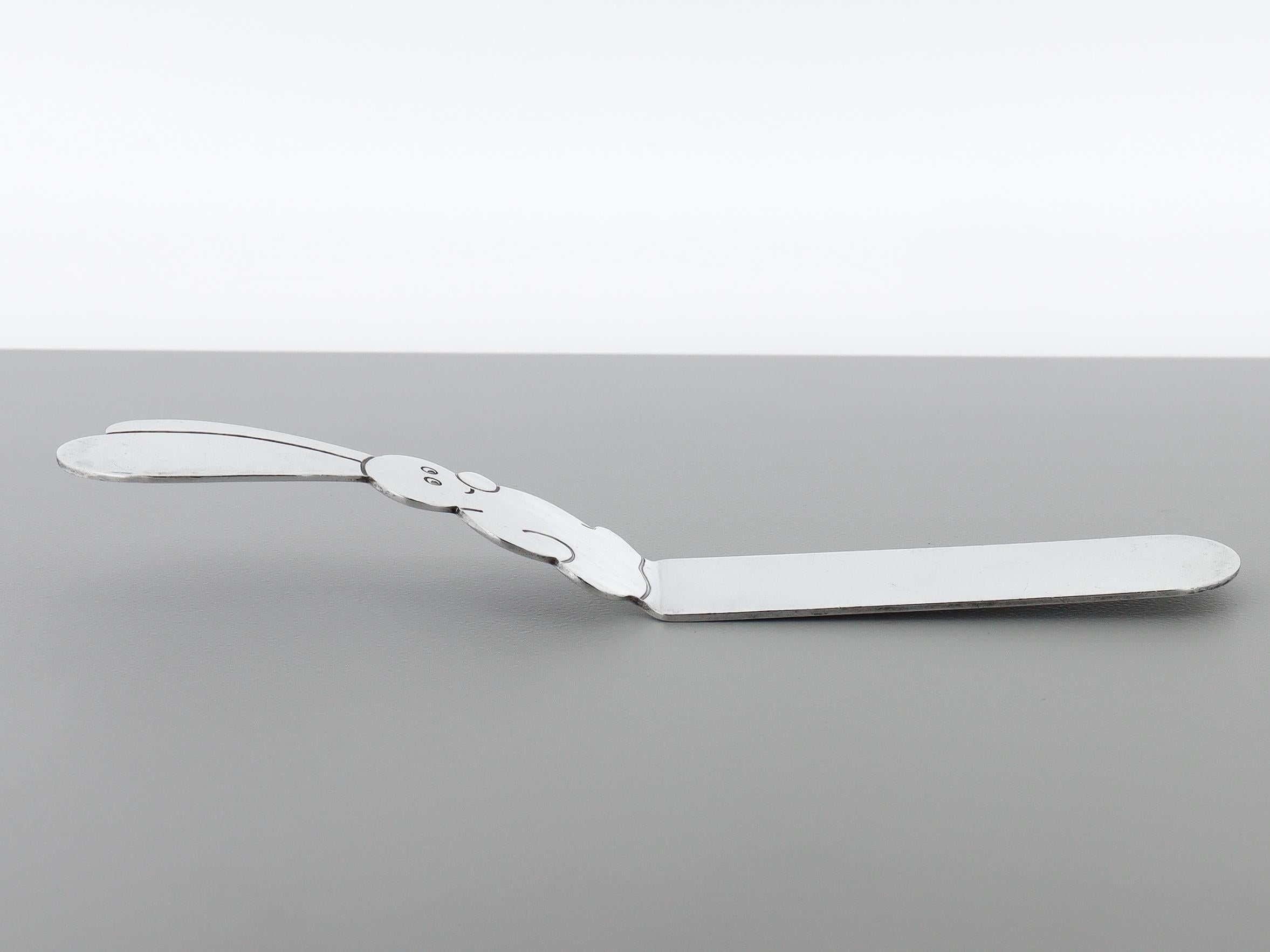 Allan Adler 3 pièces Lapin en argent sterling martelé à la main Ensemble de couverts pour bébés / jeunes en vente 3