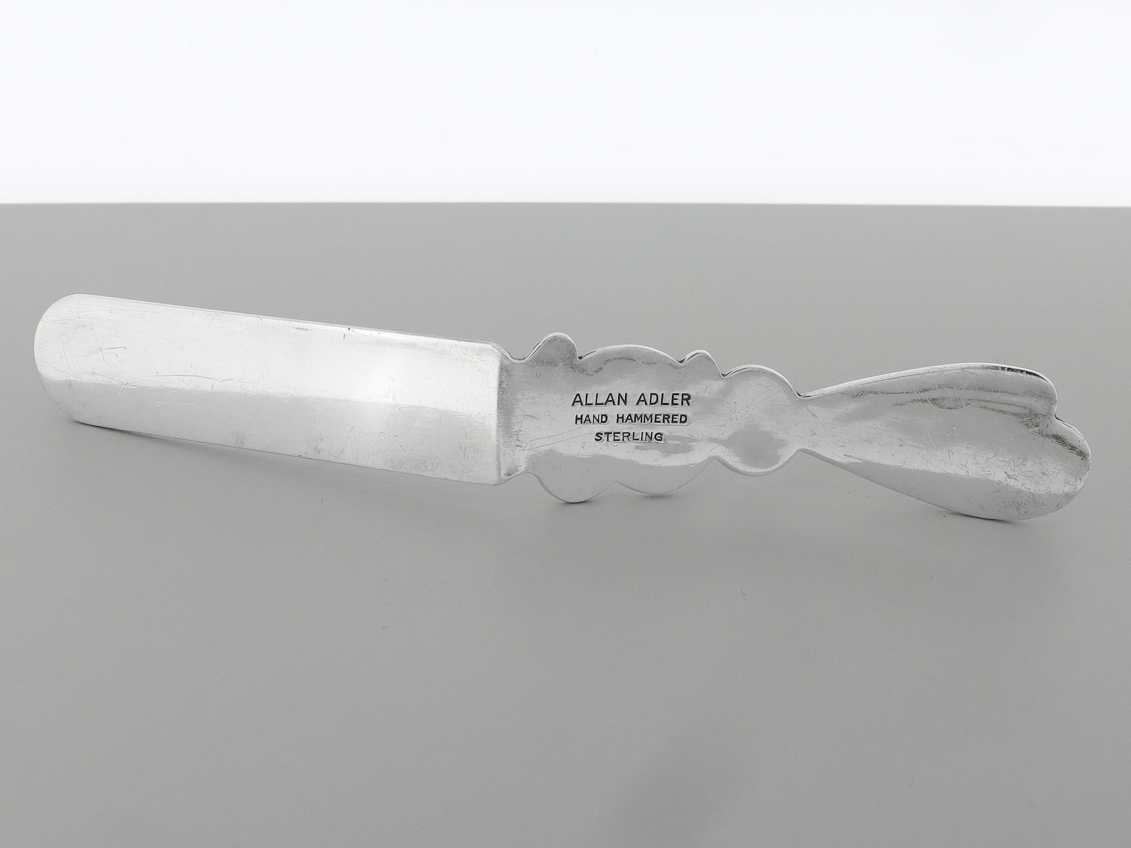 Allan Adler 3 pièces Lapin en argent sterling martelé à la main Ensemble de couverts pour bébés / jeunes en vente 4