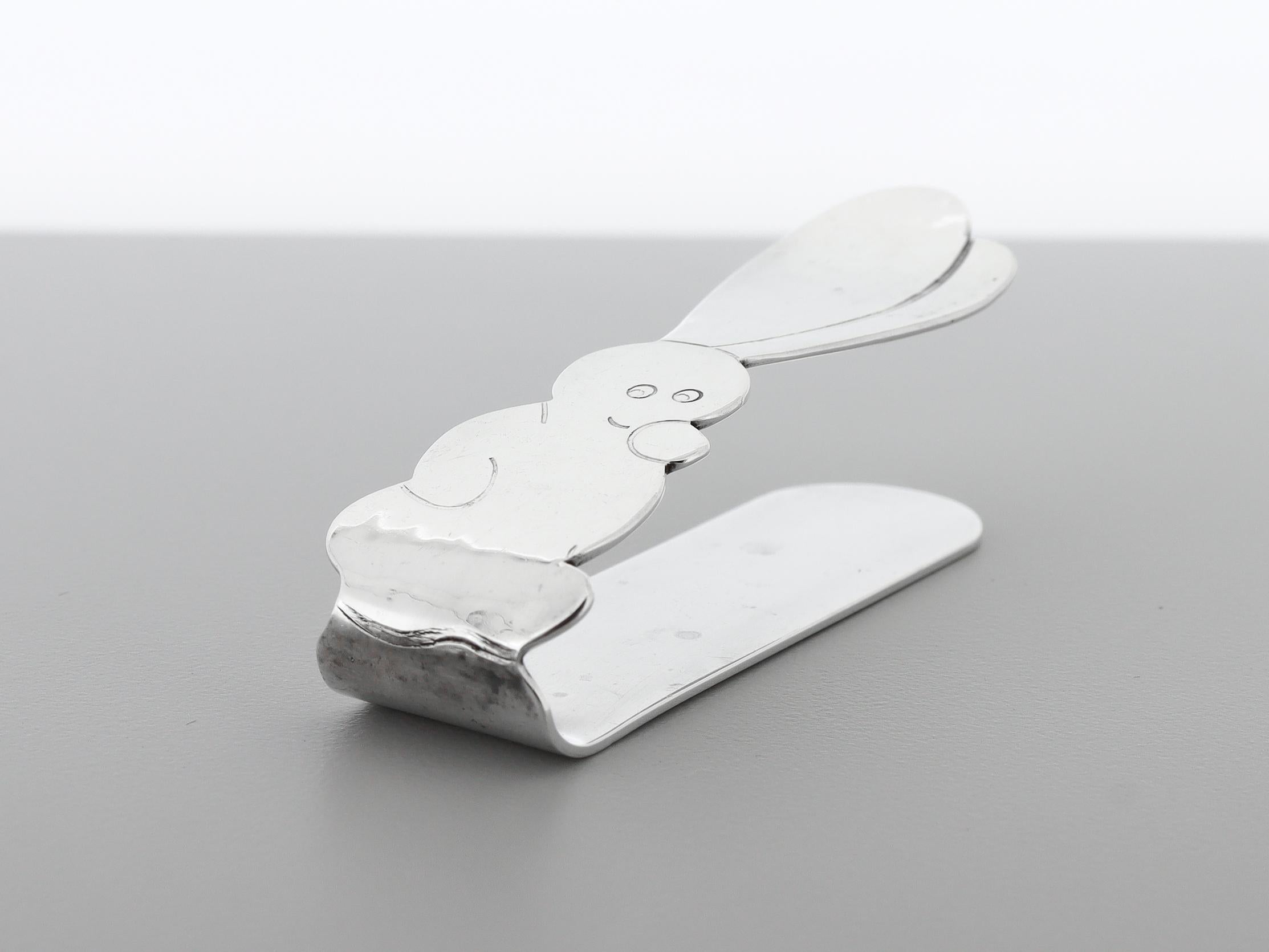 Allan Adler 3 pièces Lapin en argent sterling martelé à la main Ensemble de couverts pour bébés / jeunes en vente 10