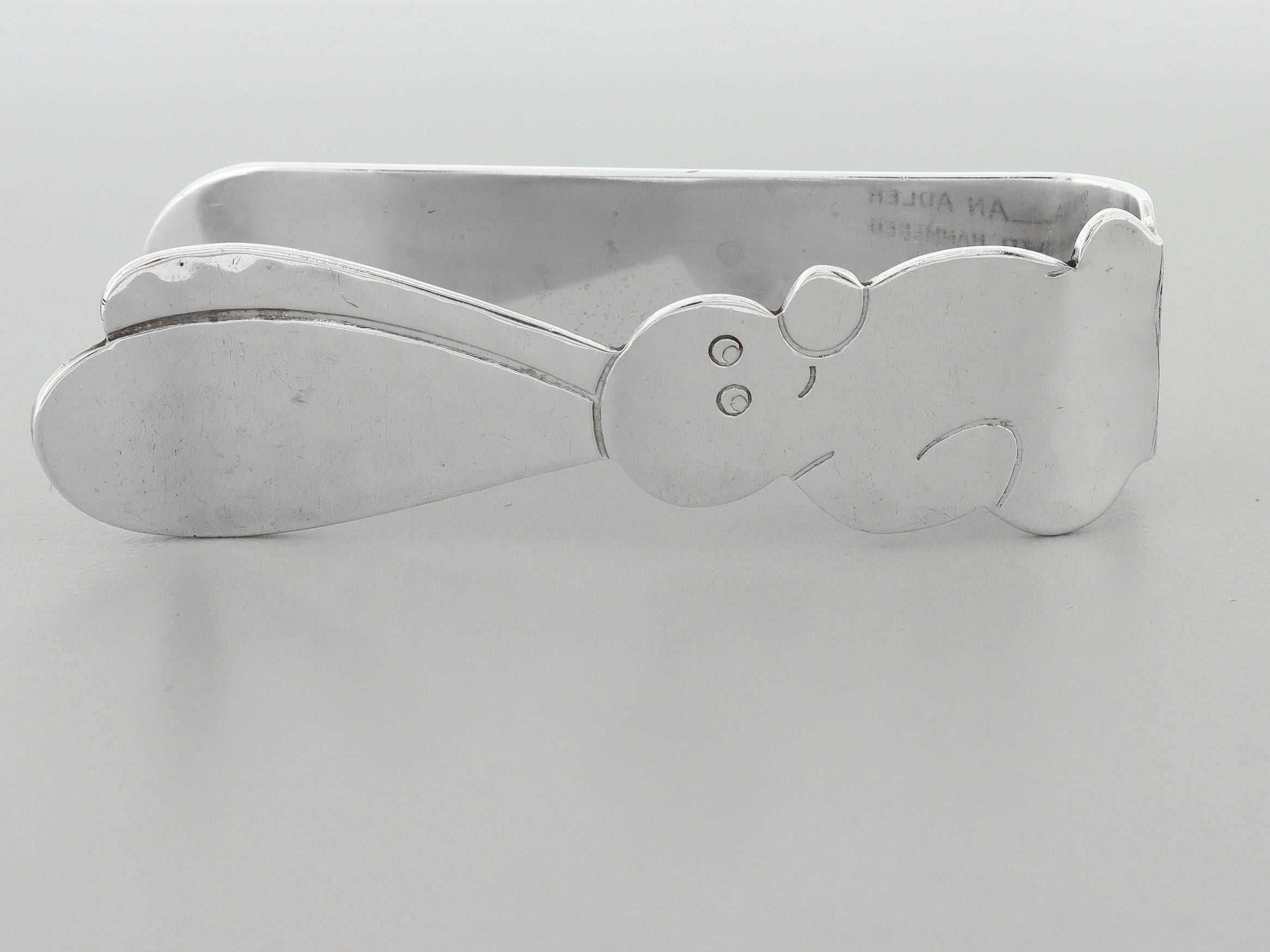 Allan Adler 3 pièces Lapin en argent sterling martelé à la main Ensemble de couverts pour bébés / jeunes en vente 12