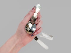 Allan Adler Coniglio in argento sterling martellato a mano 3 pezzi. Set di posate per bambini e ragazzi