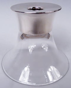 Allan Adler Chandeliers en argent sterling et verre modernes du milieu du siècle dernier