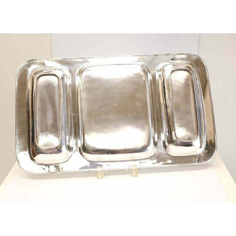 Allan Adler Modernist Sterling Silver 3 Compartment Centerpiece Tray, c.1950 In Good Condition In Gardena, CA