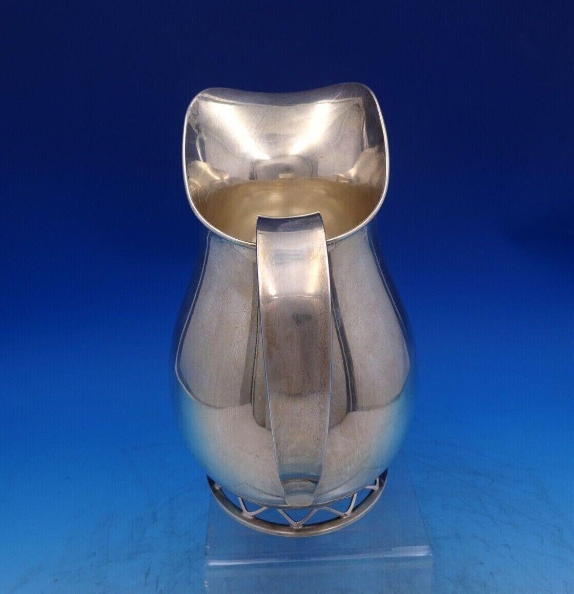 American Allan Adler Sterling Silver Water Pitcher with Pierced Base Mid-Century For Sale