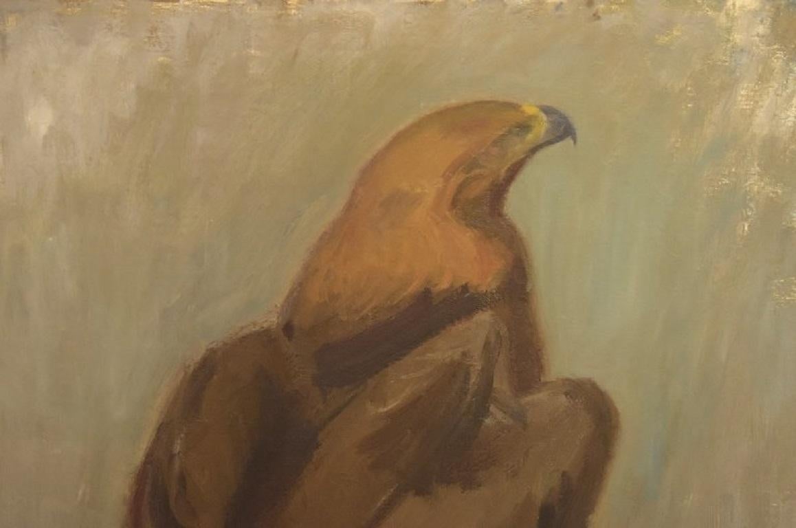 Suédois Allan Andersson '1904-1979', huile sur toile, aigle doré, milieu du 20e siècle en vente