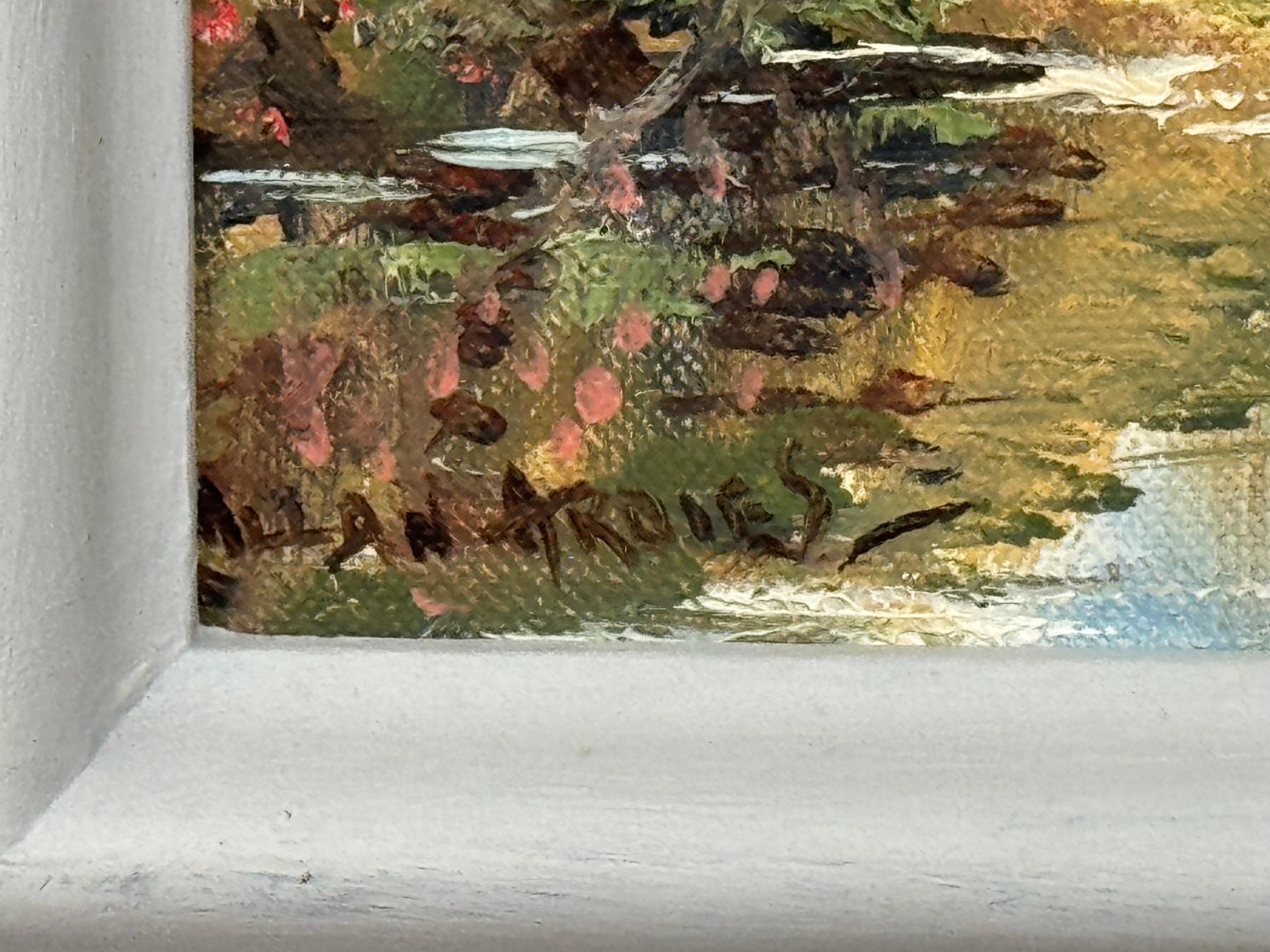 Figuras en un bosque junto a la orilla de un río en Irlanda del Norte por un artista del siglo XX en venta 6