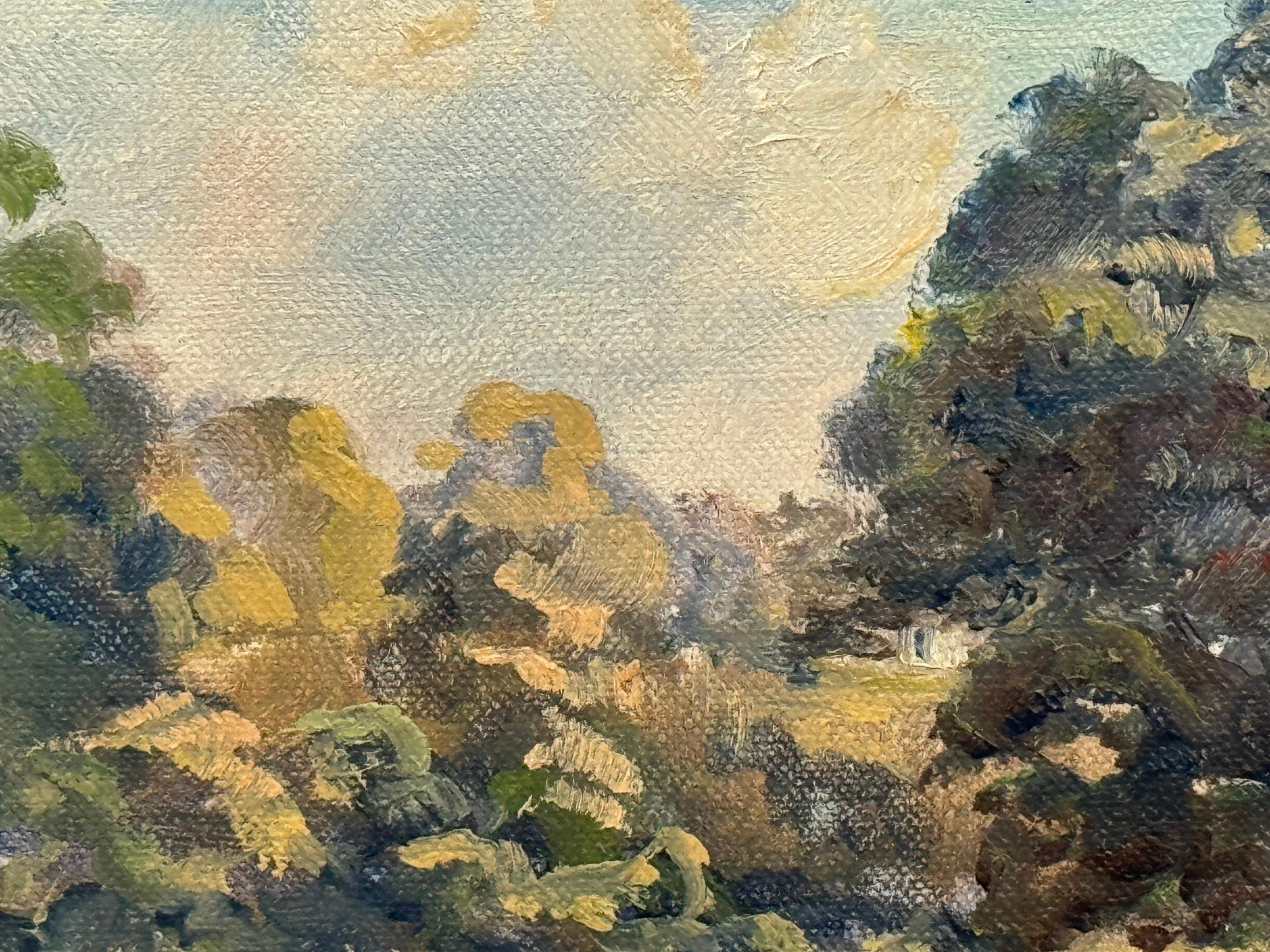 Figuras en un bosque junto a la orilla de un río en Irlanda del Norte por un artista del siglo XX en venta 7