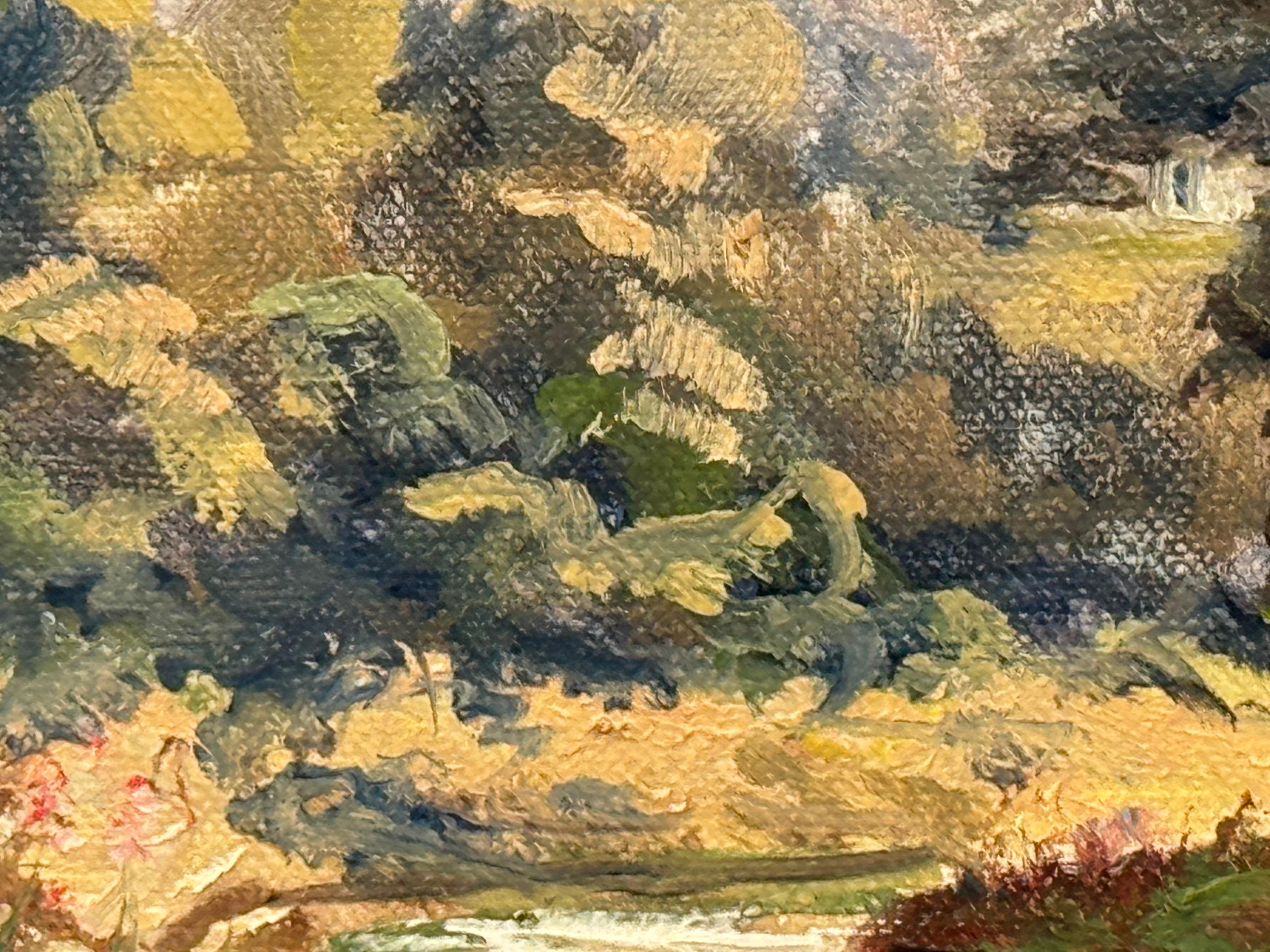 Figuras en un bosque junto a la orilla de un río en Irlanda del Norte por un artista del siglo XX en venta 14