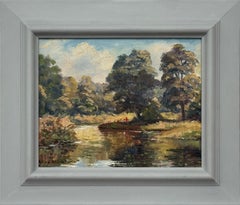Figures in a Forest by a River Bank in Northern Ireland by 20th Century Artist