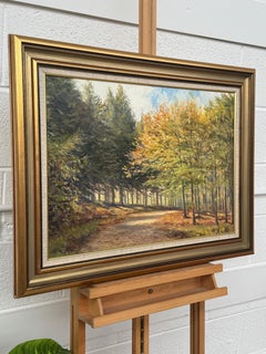 «Camino entre los árboles de un bosque con figuras», Irlanda del Norte, óleo sobre lienzo, 1980