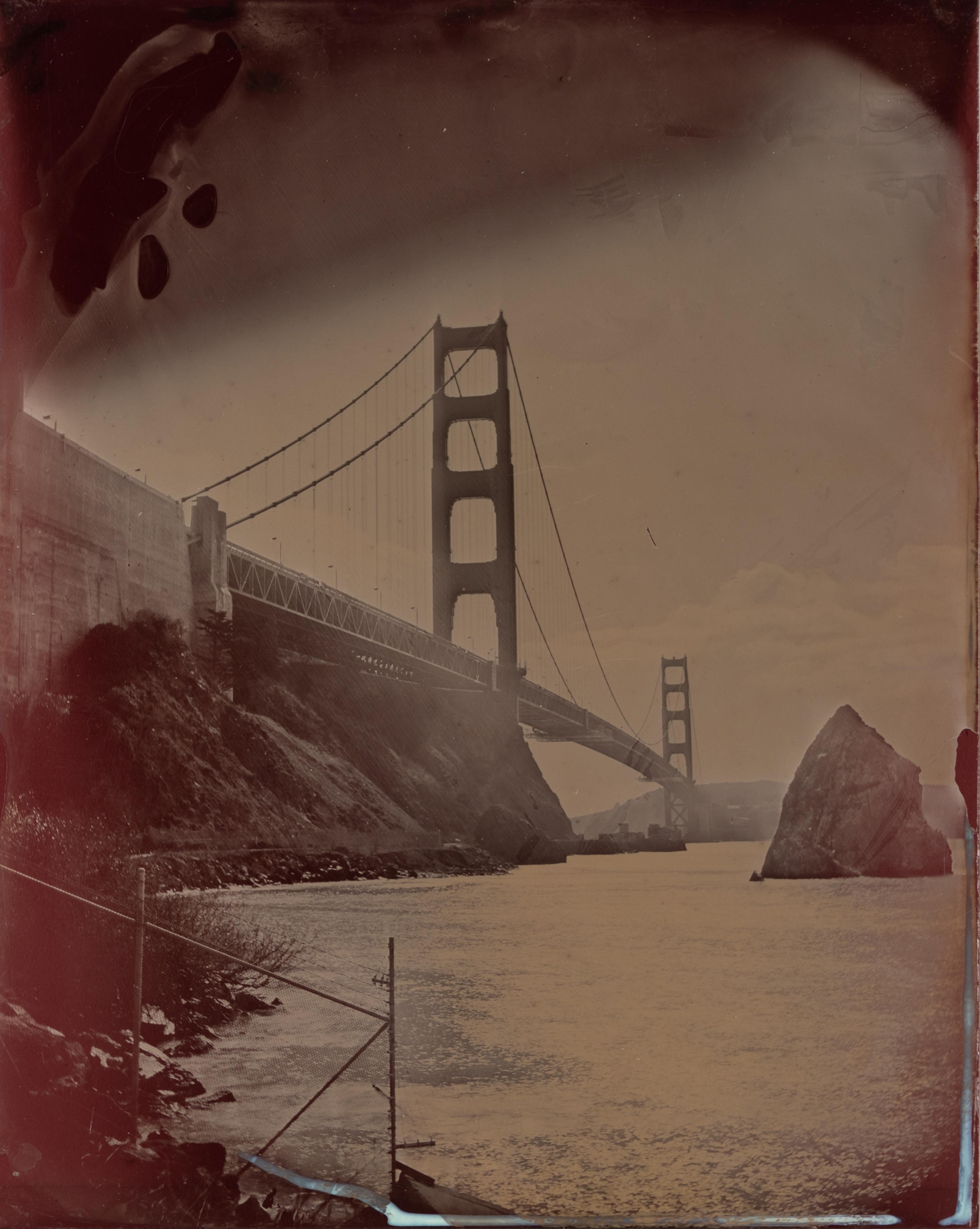 Allan Barnes Landscape Photograph - "Golden Gate Bridge 1", 2018 Ambrotype Photograph in San Francisco