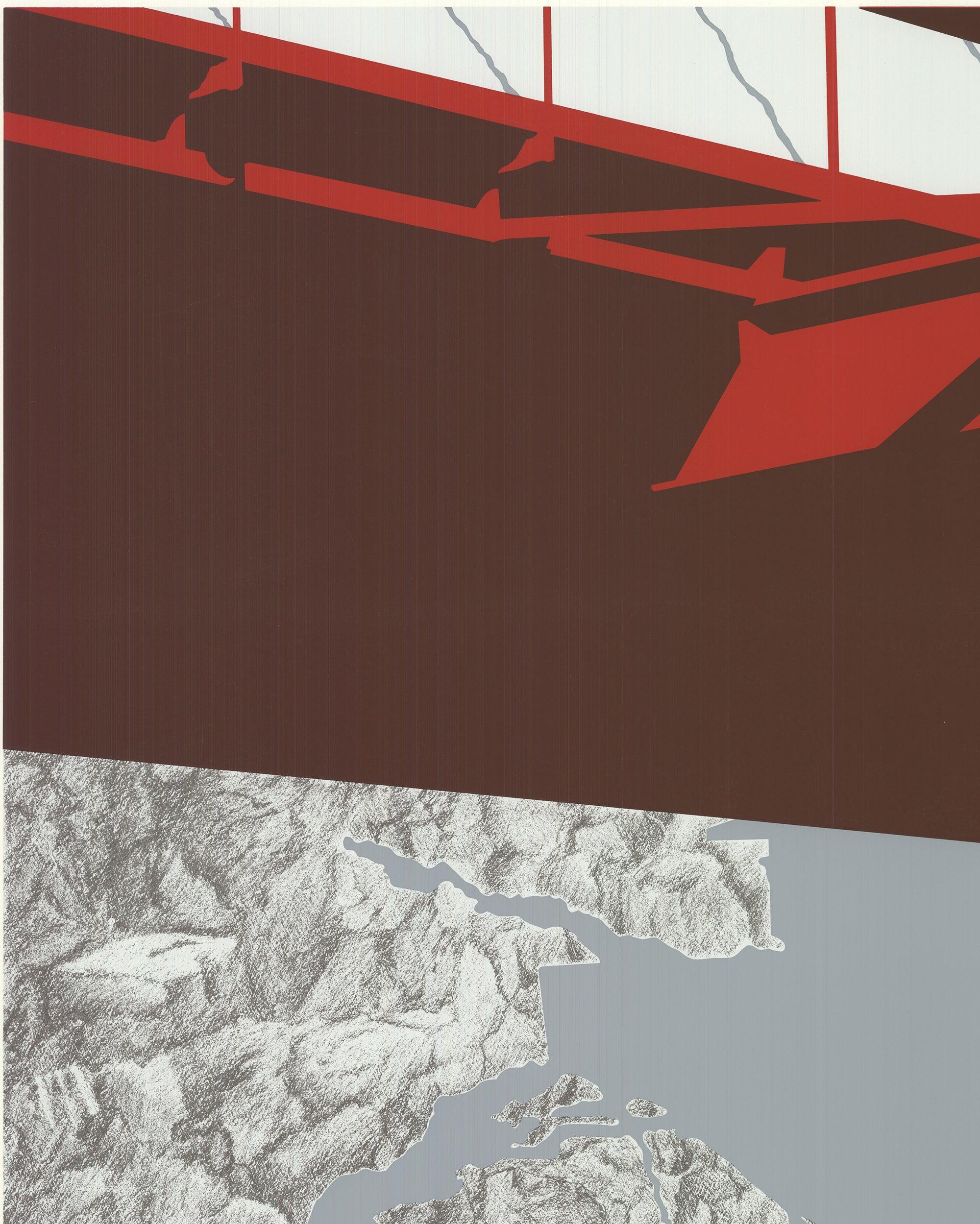 'Red Bridge' 1979- Serigraph- Signed - Pop Art Print by Allan D'Arcangelo
