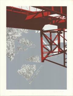 „Red Bridge“ 1979- Serigraphie- Signiert