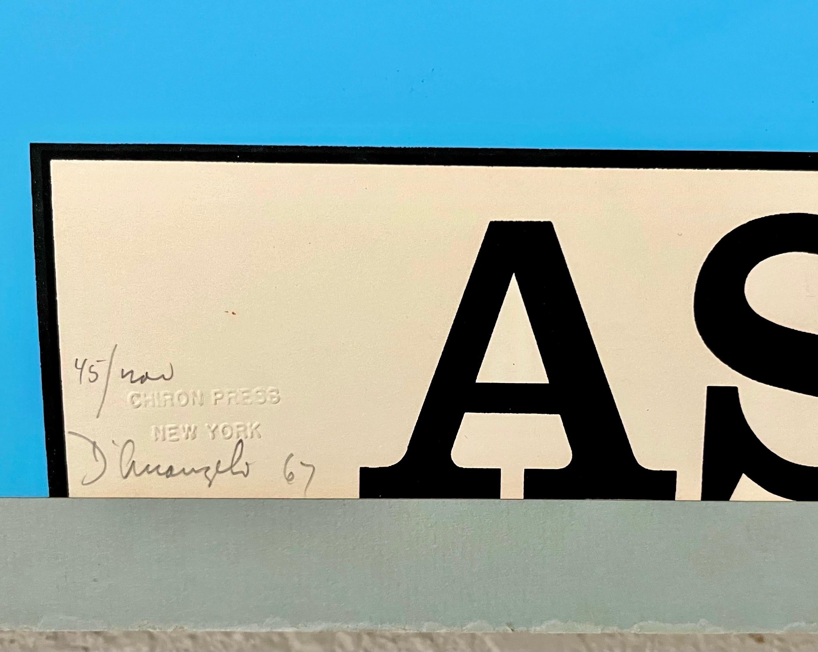 Pop Art Aspen Road Sign D'arcangelo Siebdruck Chiron Press Vintage-Kunstplakat (Pop-Art), Print, von Allan D'Arcangelo 