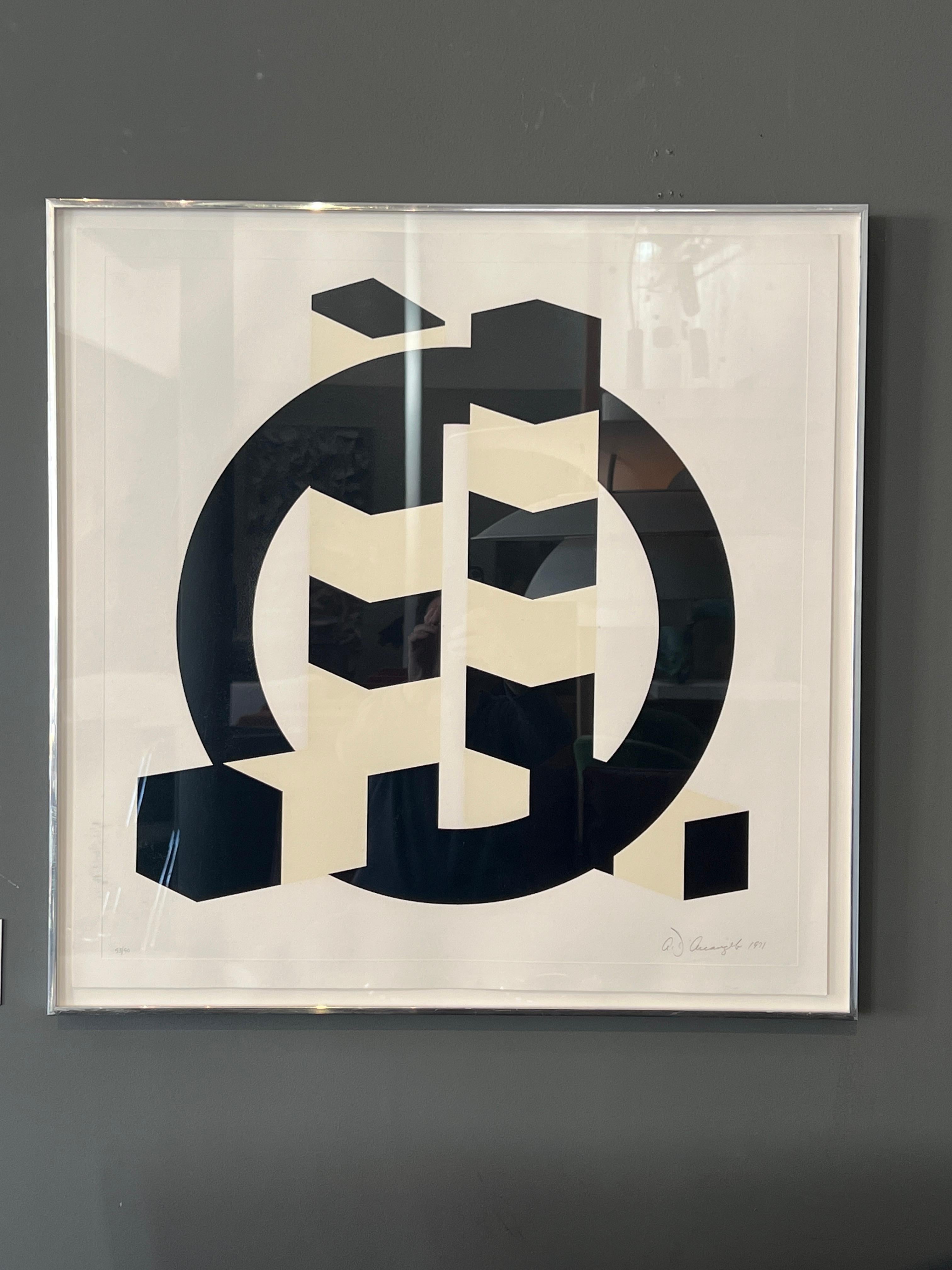 A signed and numbered lithograph by Allan D'Arcangelo titled 'Constelation 1' dated 1971.