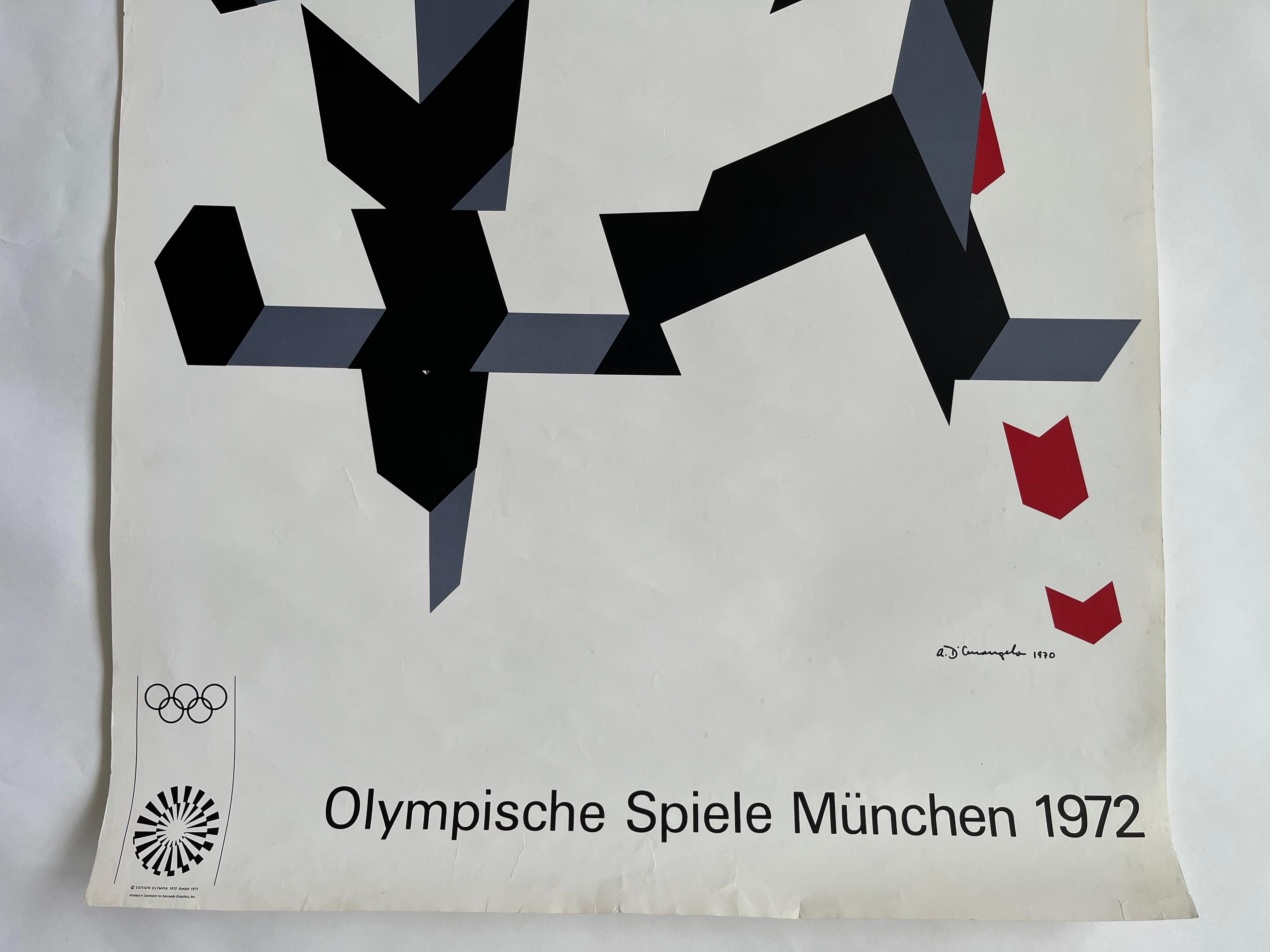 Late 20th Century Allan D'Arcangelo, Original Rare Poster, Olympic Munich Games 1972 For Sale