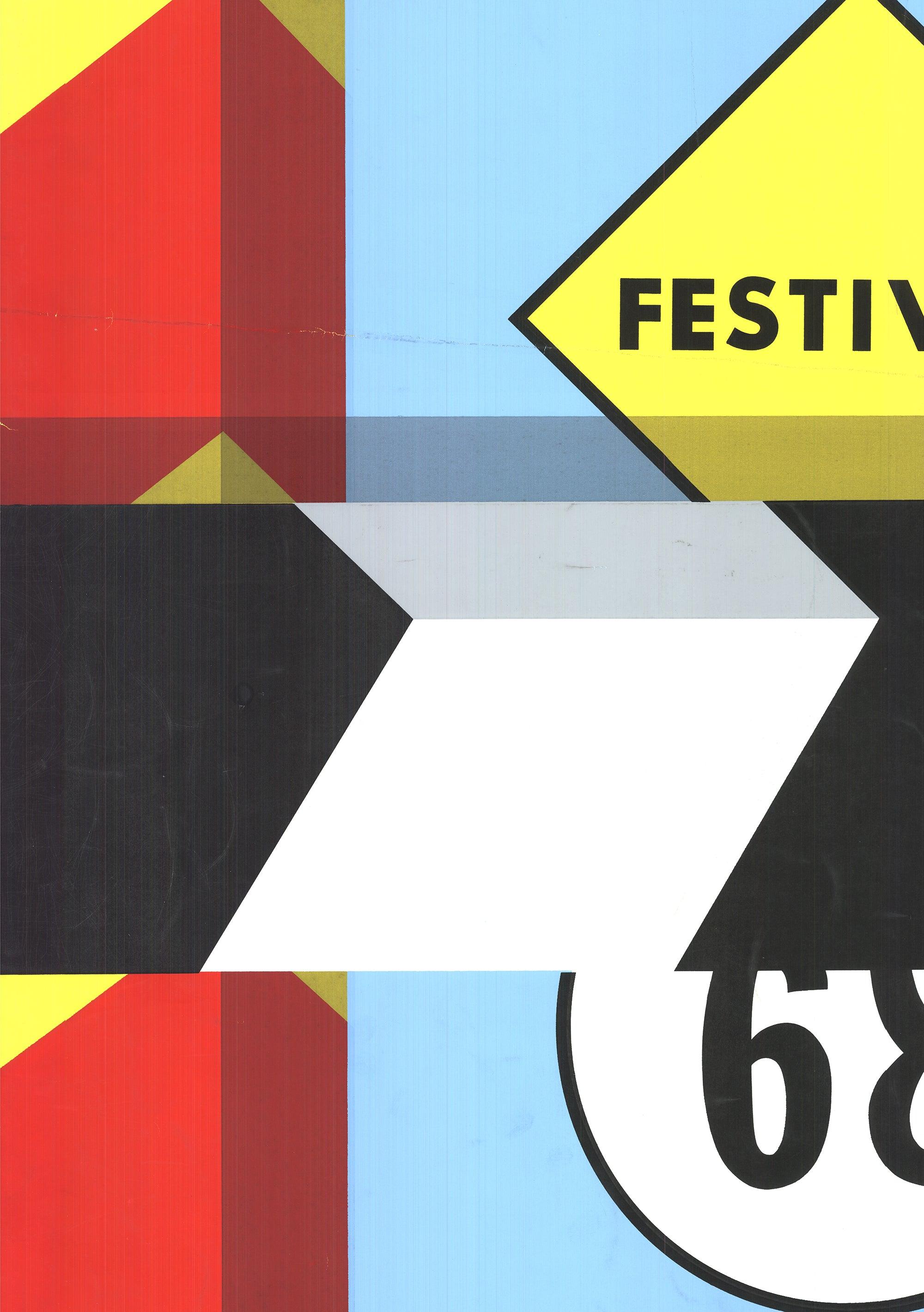 1968 Allan D'Arcangelo 'Lincoln Center Festival' Screen Print Pop Art Vintage For Sale 3