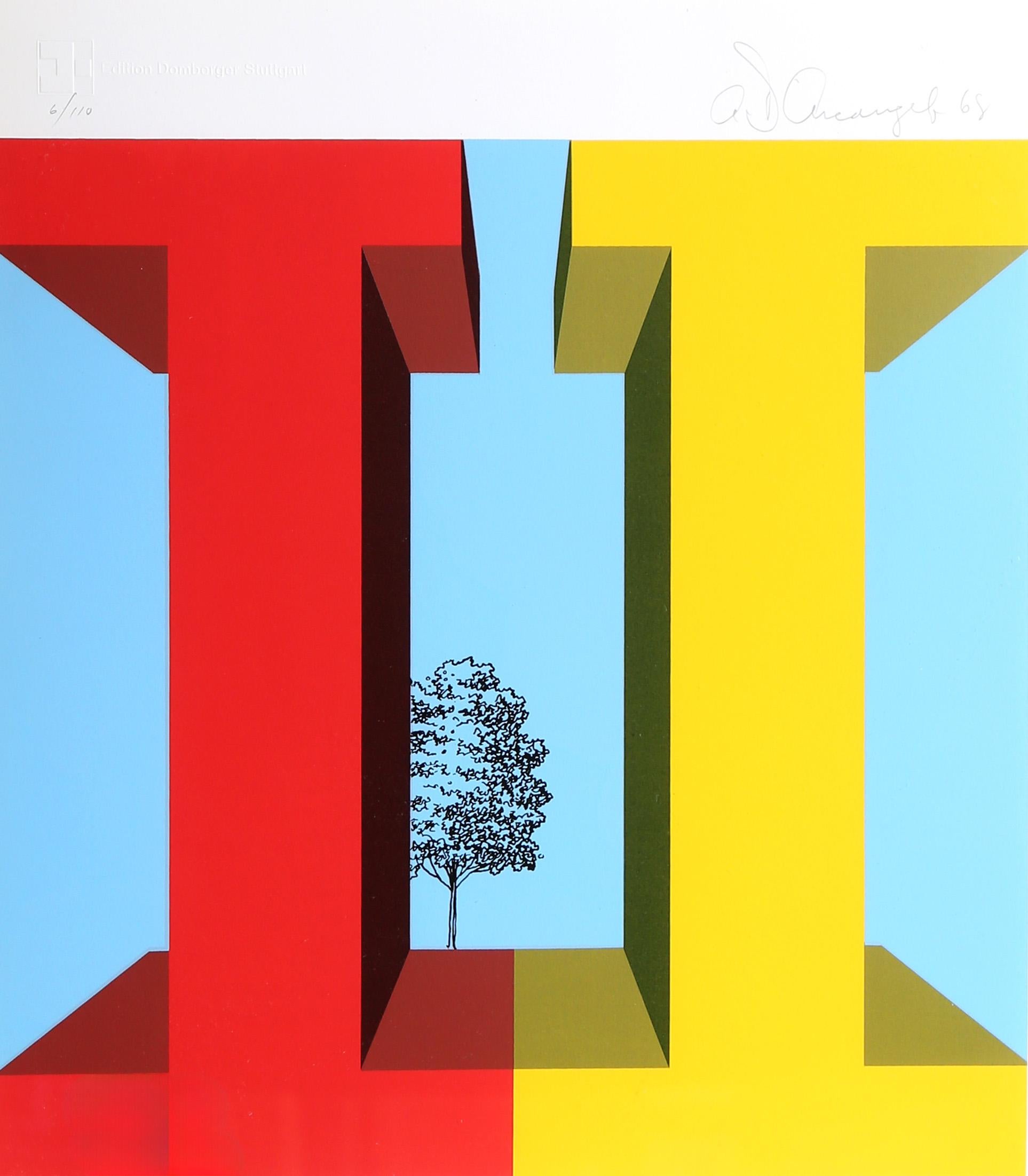 Artist: Allan D'Arcangelo, American (1930 - 1998)
Title: June
Year: 1969
Medium: Silkscreen, signed and numbered in pencil
Edition: 6/100
Size: 14 x 12 in. (35.56 x 30.48 cm)
Frame: 20 x 18 inches

Printed and published by Domberger, Germany