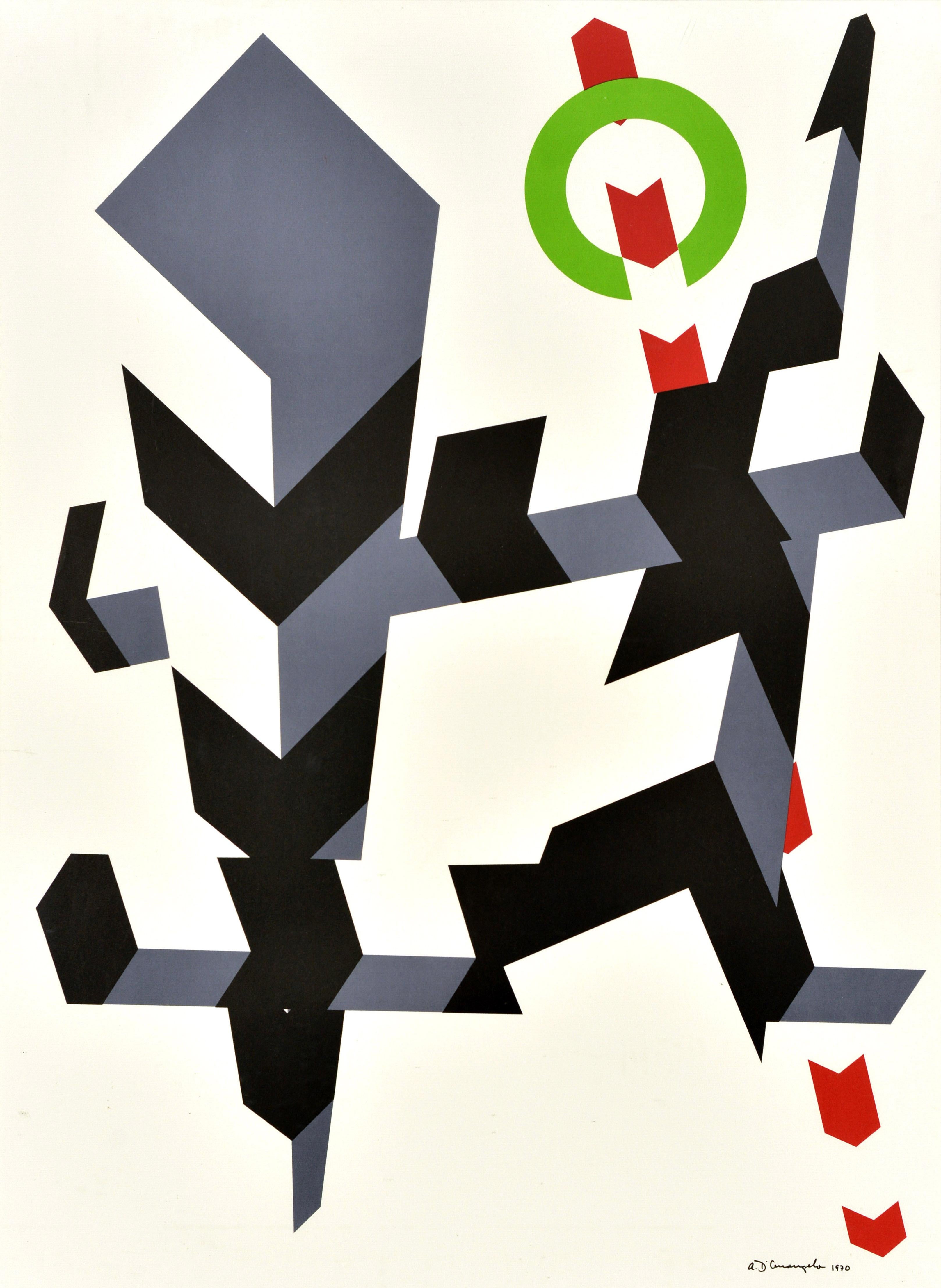 Poster sportivo originale d'epoca Olimpiadi di Monaco 1972 Allan D'Arcangelo Astratto in vendita 1