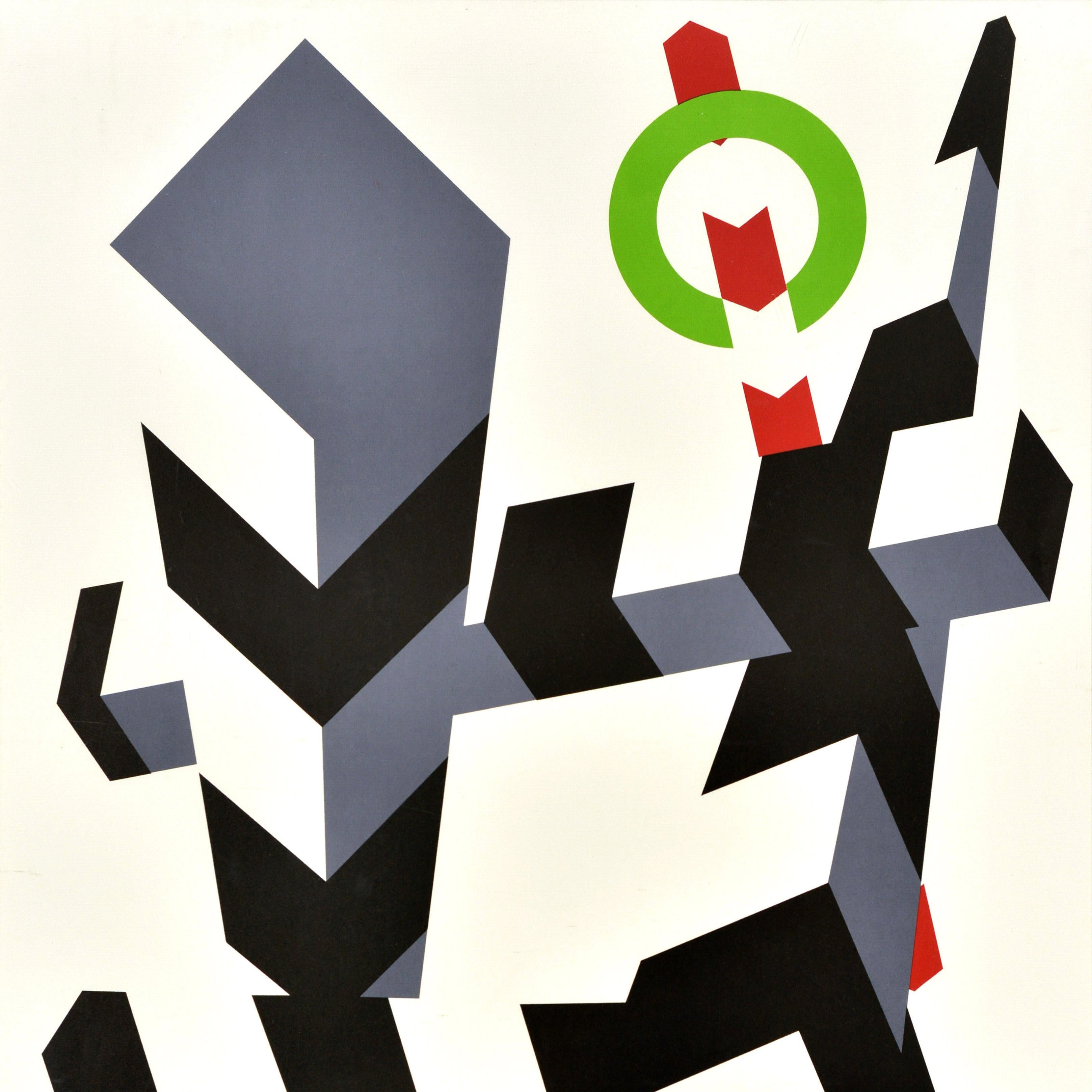Poster sportivo originale d'epoca Olimpiadi di Monaco 1972 Allan D'Arcangelo Astratto in vendita 2