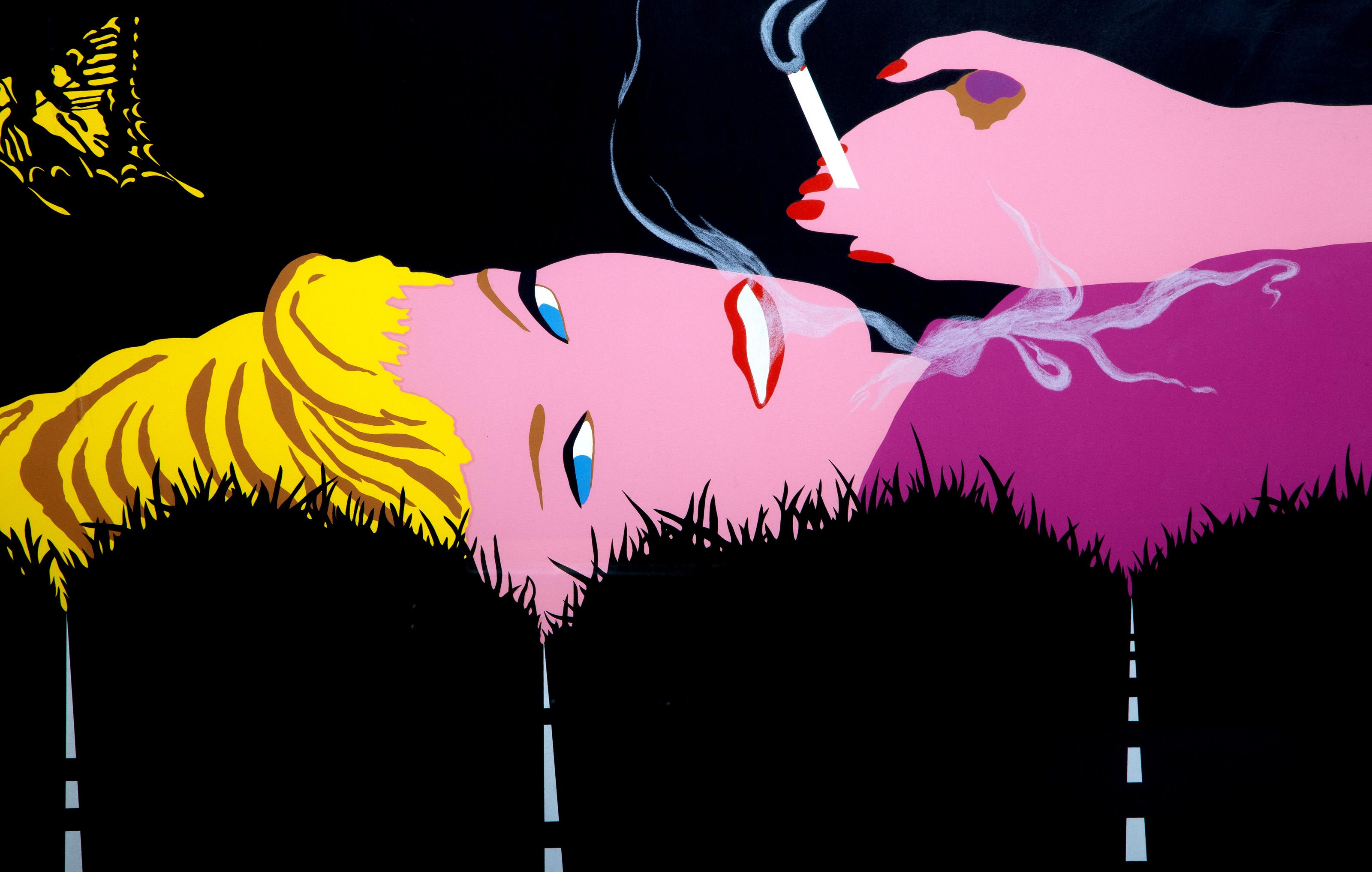 Smoking Blonde, Pop Art Screenprint by Allan D'Arcangelo For Sale 1