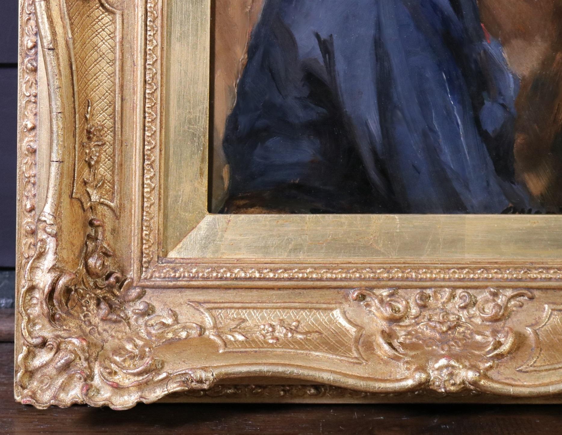 Una belleza eduardiana - Pintura al óleo con retrato de chica inglesa de principios del siglo XX 2