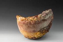 "Southwest Canyon", textured ceramic in pinks and tans, embodies essential clay