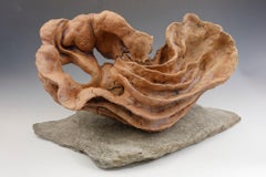 "Wave Form 2", glazed and textured ceramic, embodies the essence of clay 