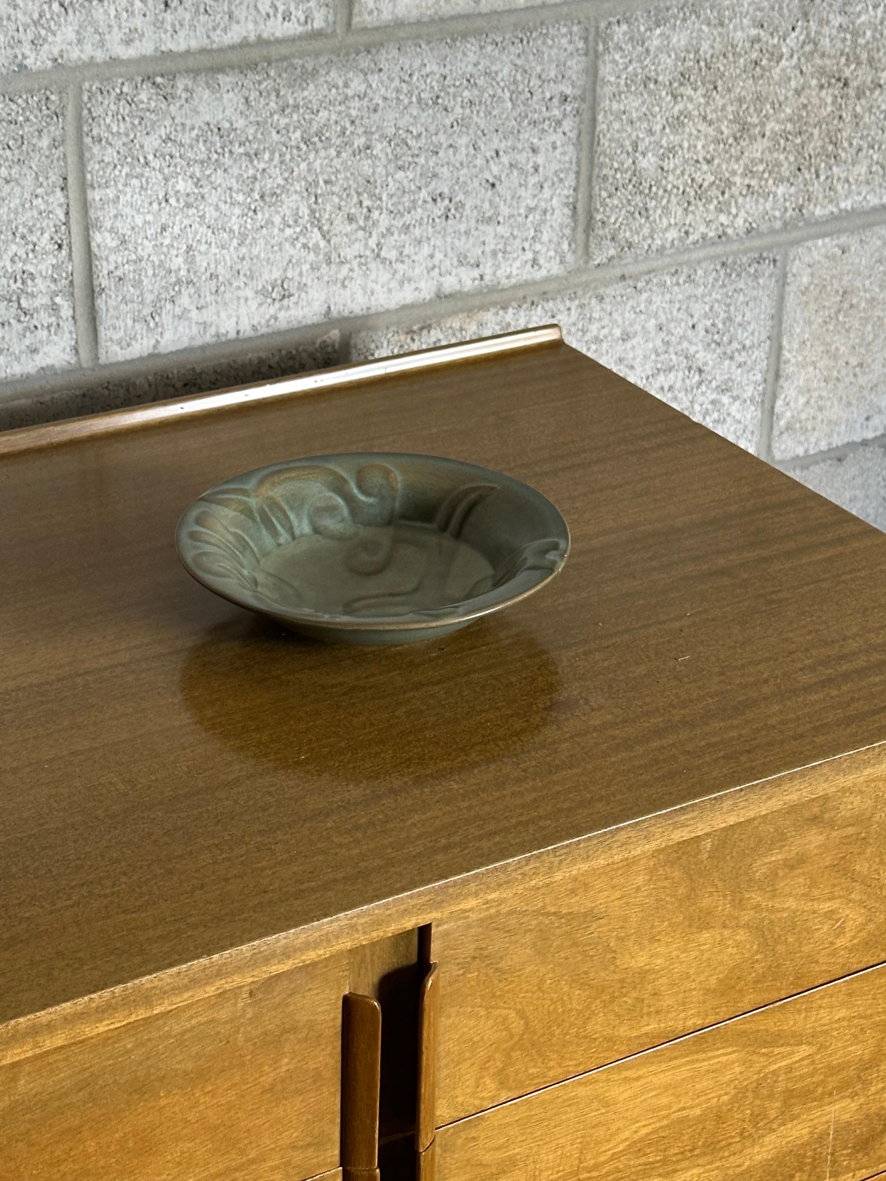 Swedish Allan Ebeling for Bo-Fajans Art Deco Low Bowl For Sale