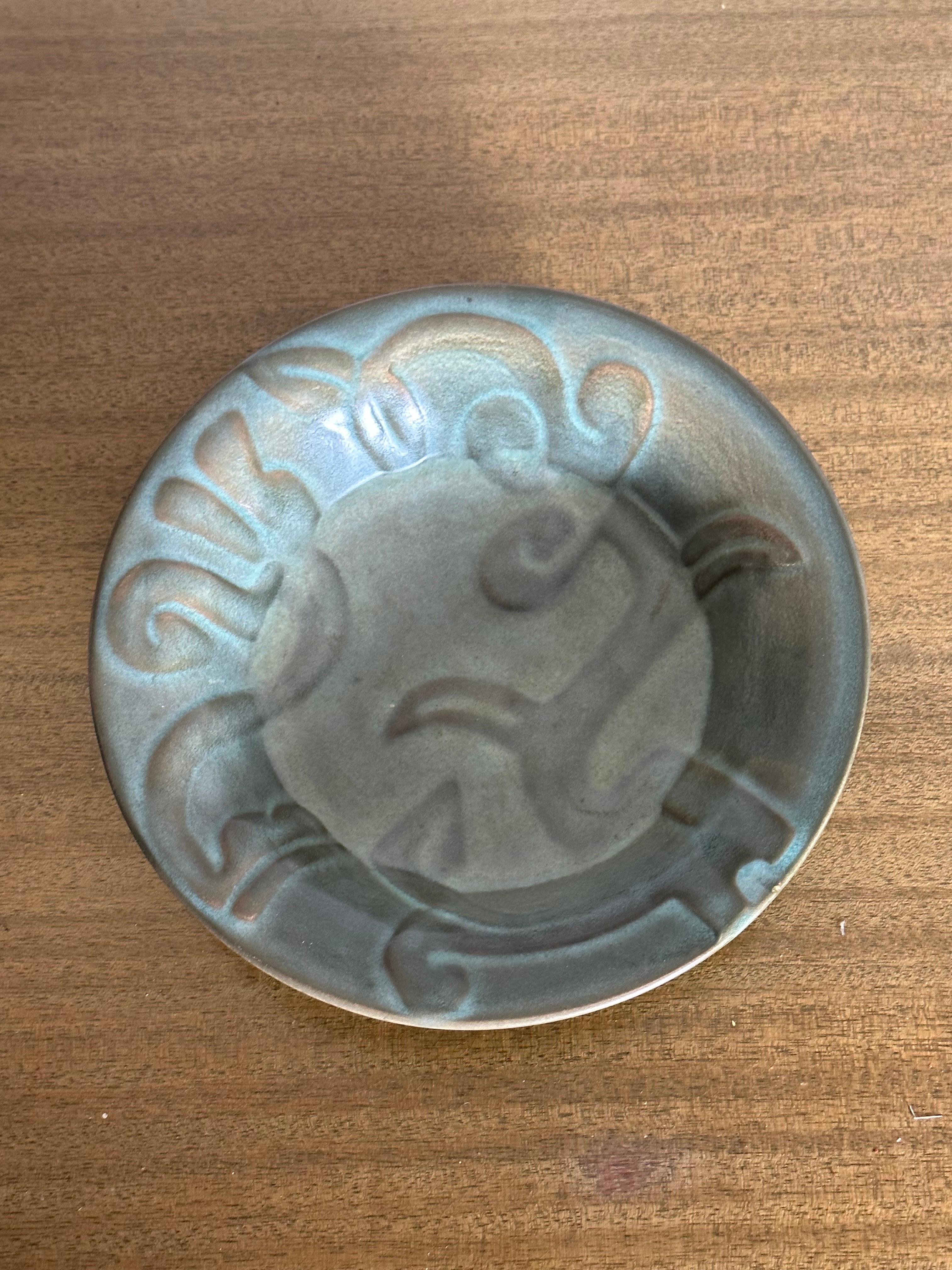 Mid-20th Century Allan Ebeling for Bo-Fajans Art Deco Low Bowl For Sale