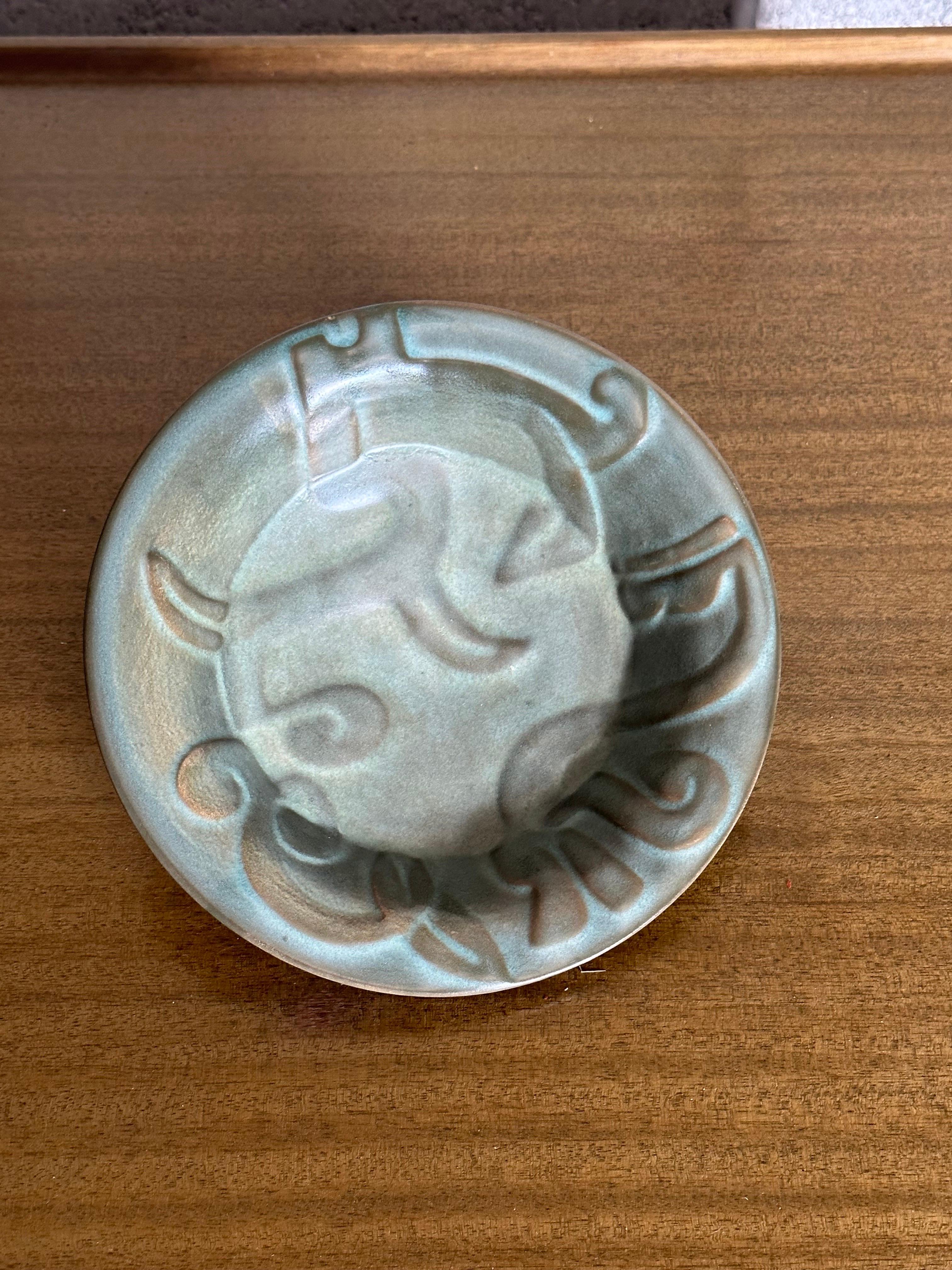 Ceramic Allan Ebeling for Bo-Fajans Art Deco Low Bowl For Sale