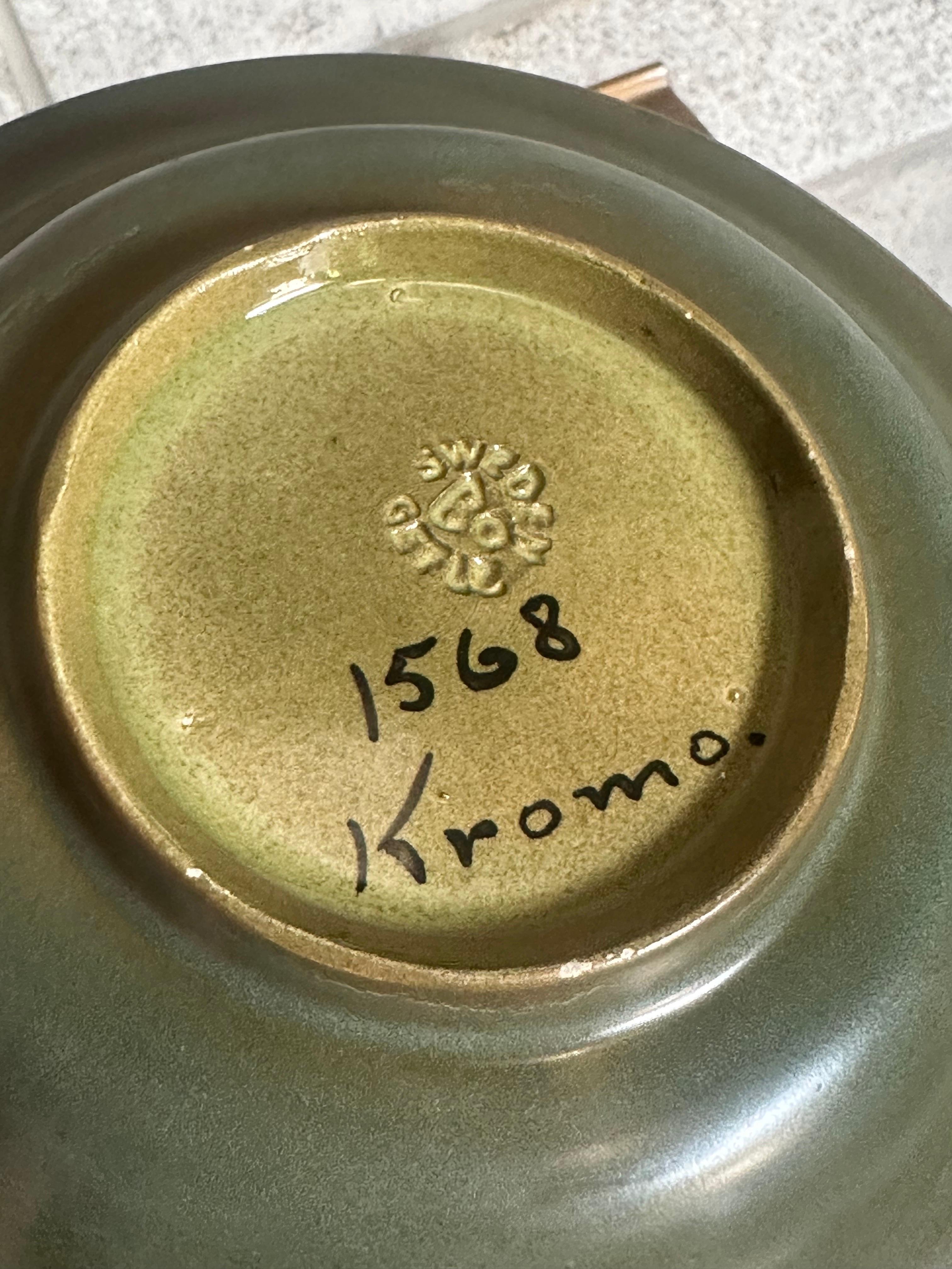 Allan Ebeling for Bo-Fajans Art Deco Low Bowl For Sale 1