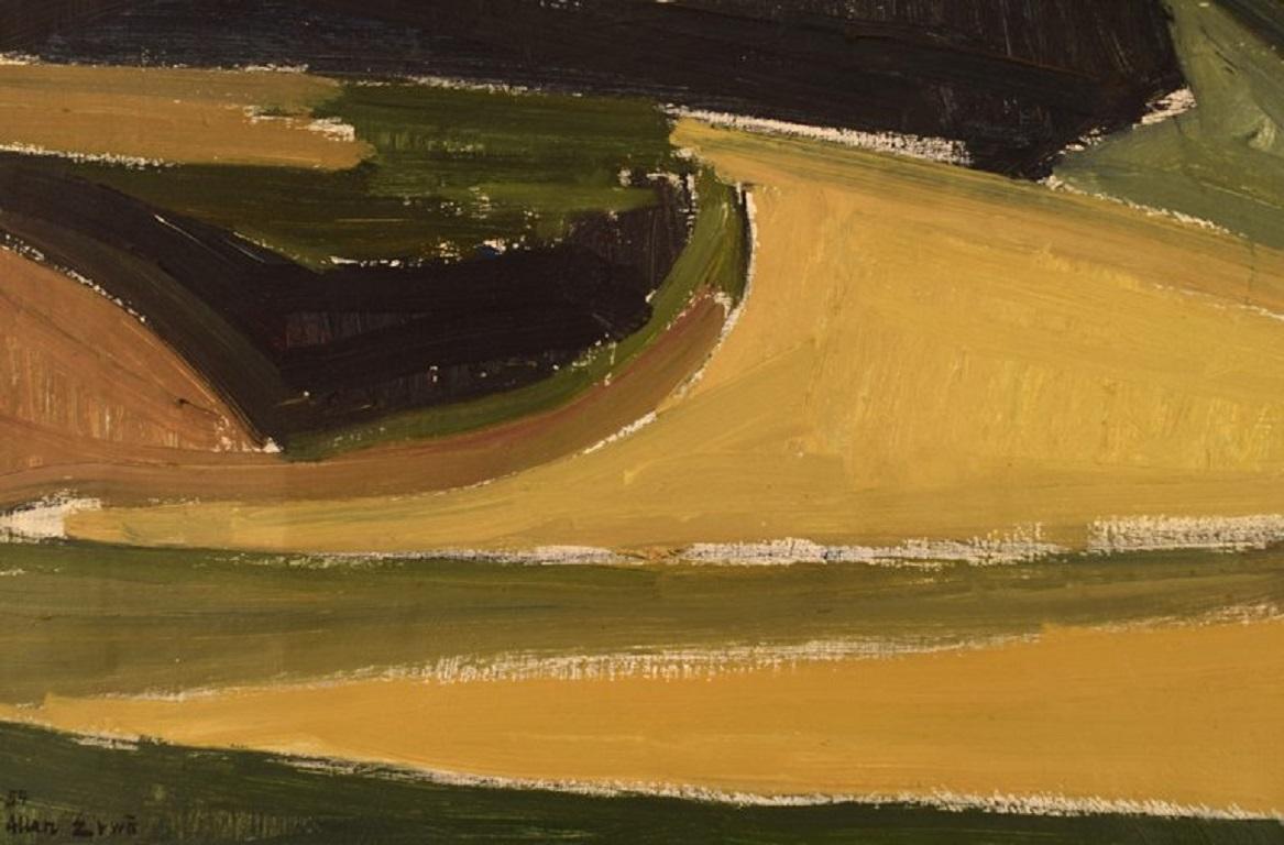 Swedish Allan Erwö, Sweden, Oil on Canvas, Modernist Landscape