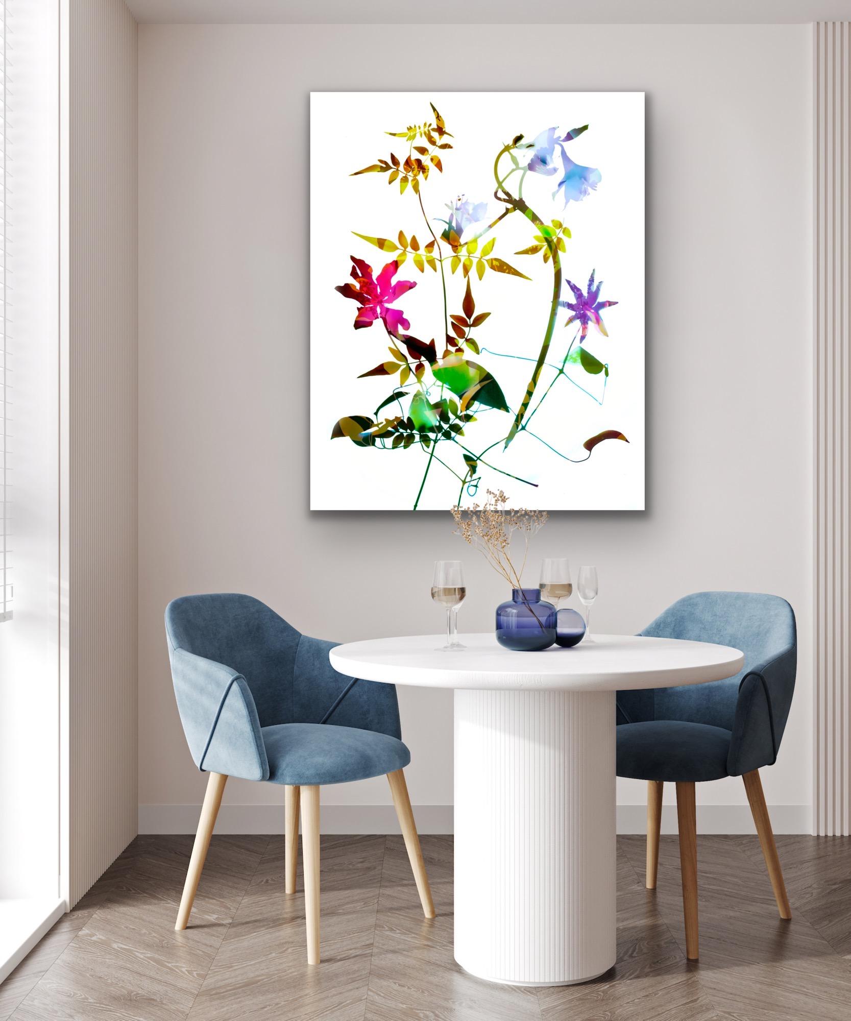 Gentle Spirit n° 12, Art floral d'affirmation, Art contemporain léger et brillant en vente 1