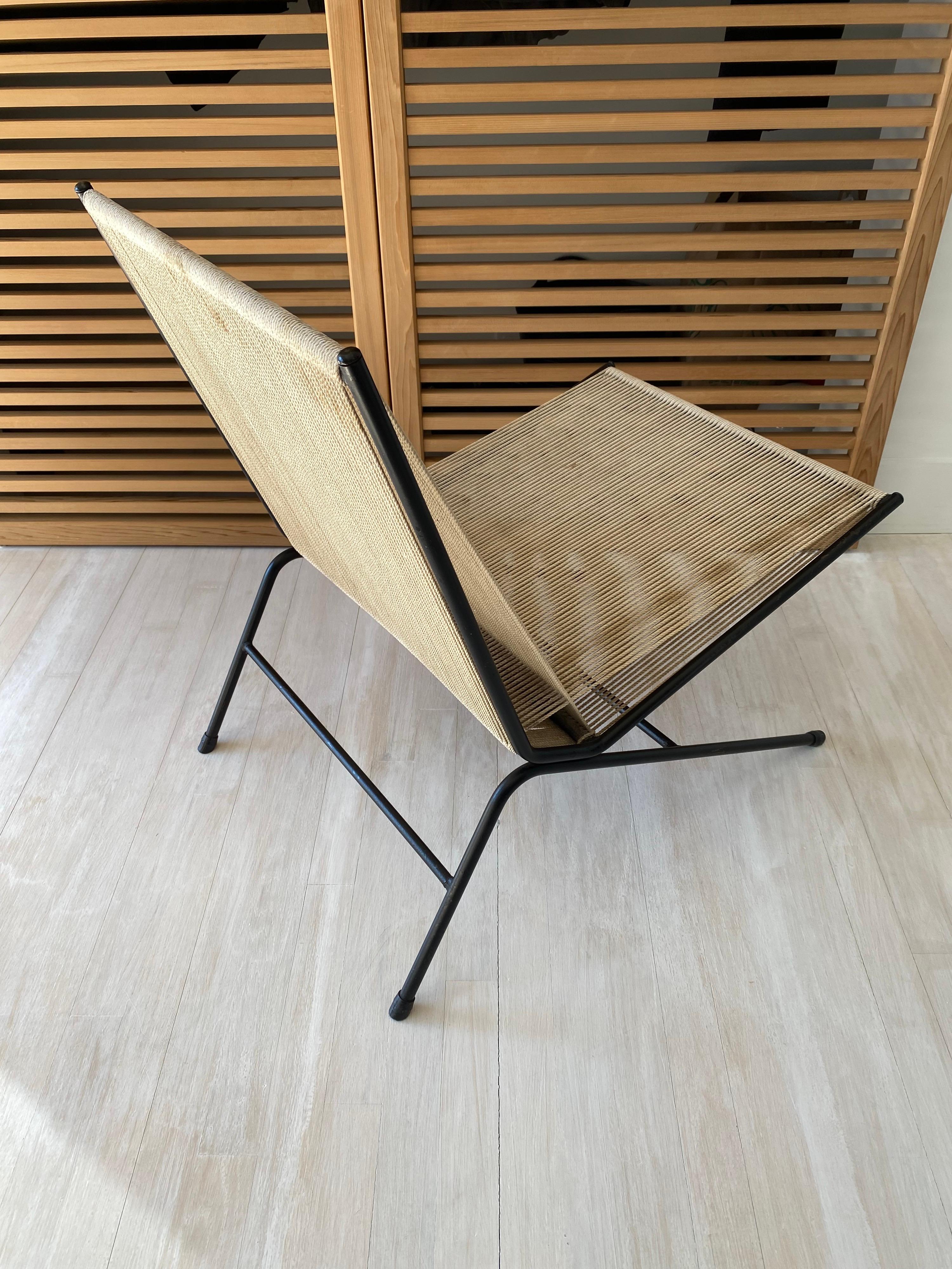 Allan Gould All Original String Chair In Good Condition For Sale In Philadelphia, PA