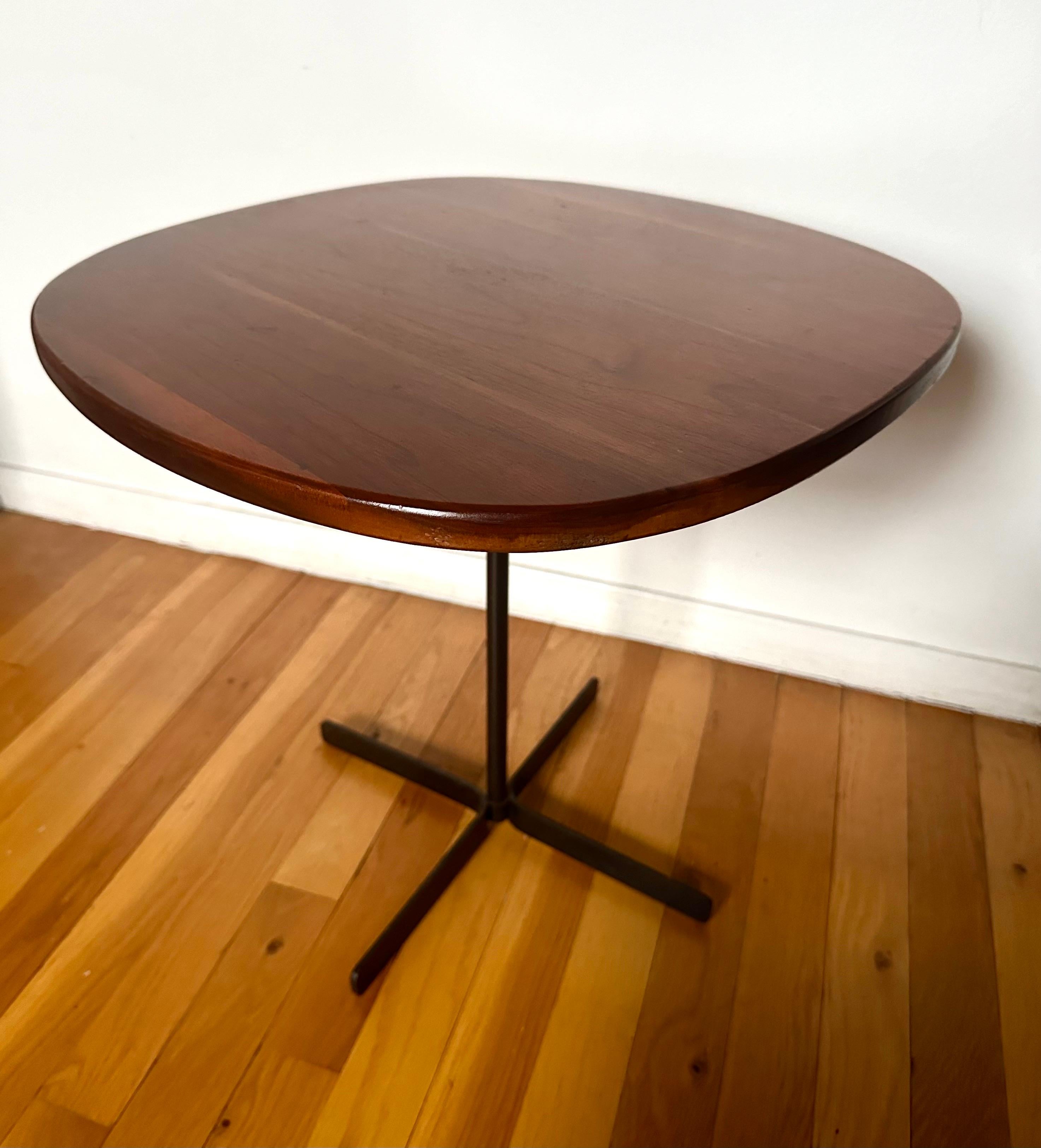 Mid-Century Modern Allan Gould, American Walnut and Enameled Steel Side Table For Sale