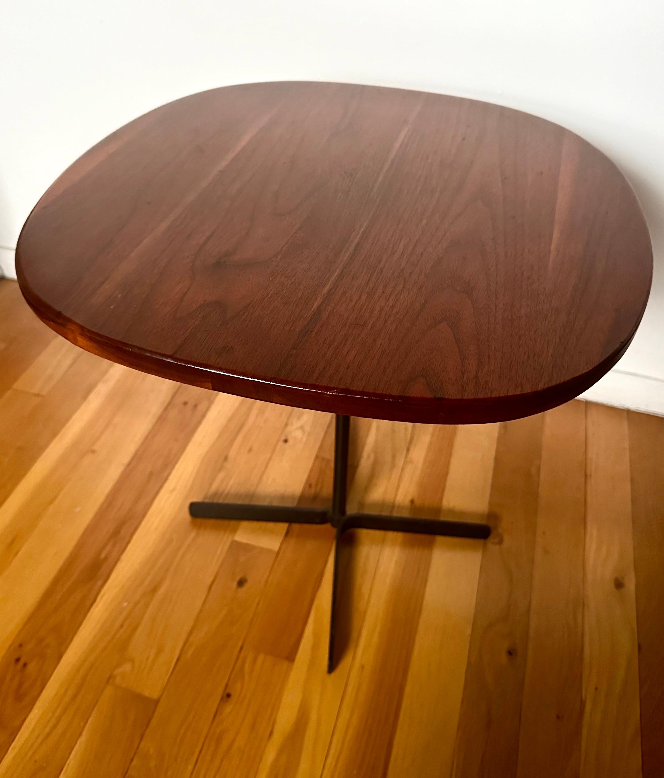 Mid-20th Century Allan Gould, American Walnut and Enameled Steel Side Table For Sale
