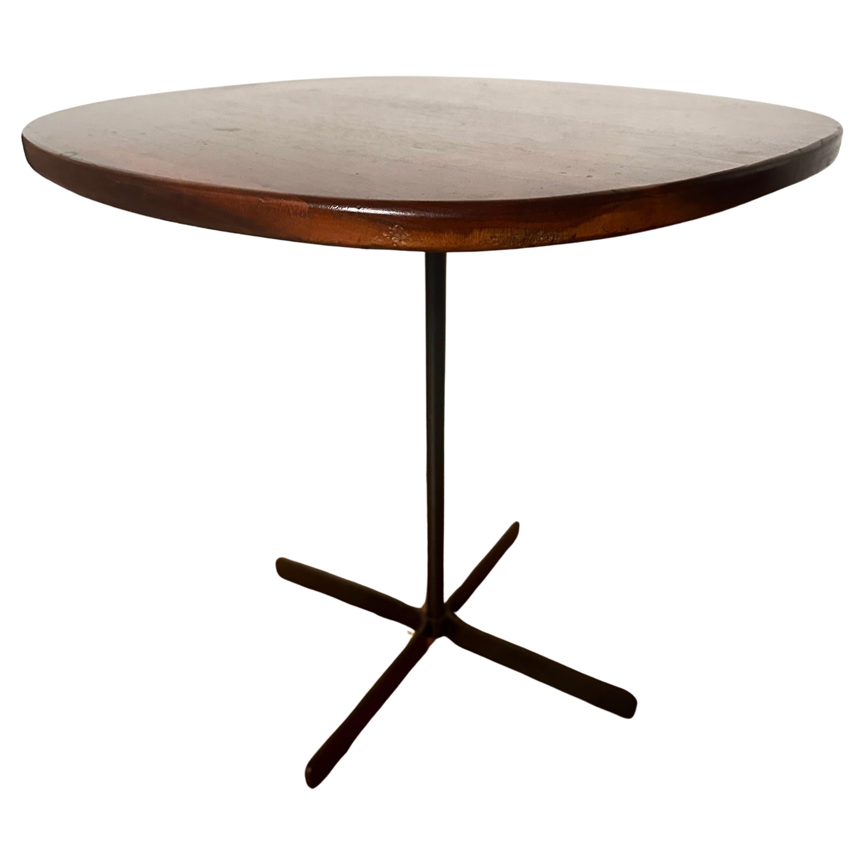 Allan Gould, American Walnut and Enameled Steel Side Table For Sale